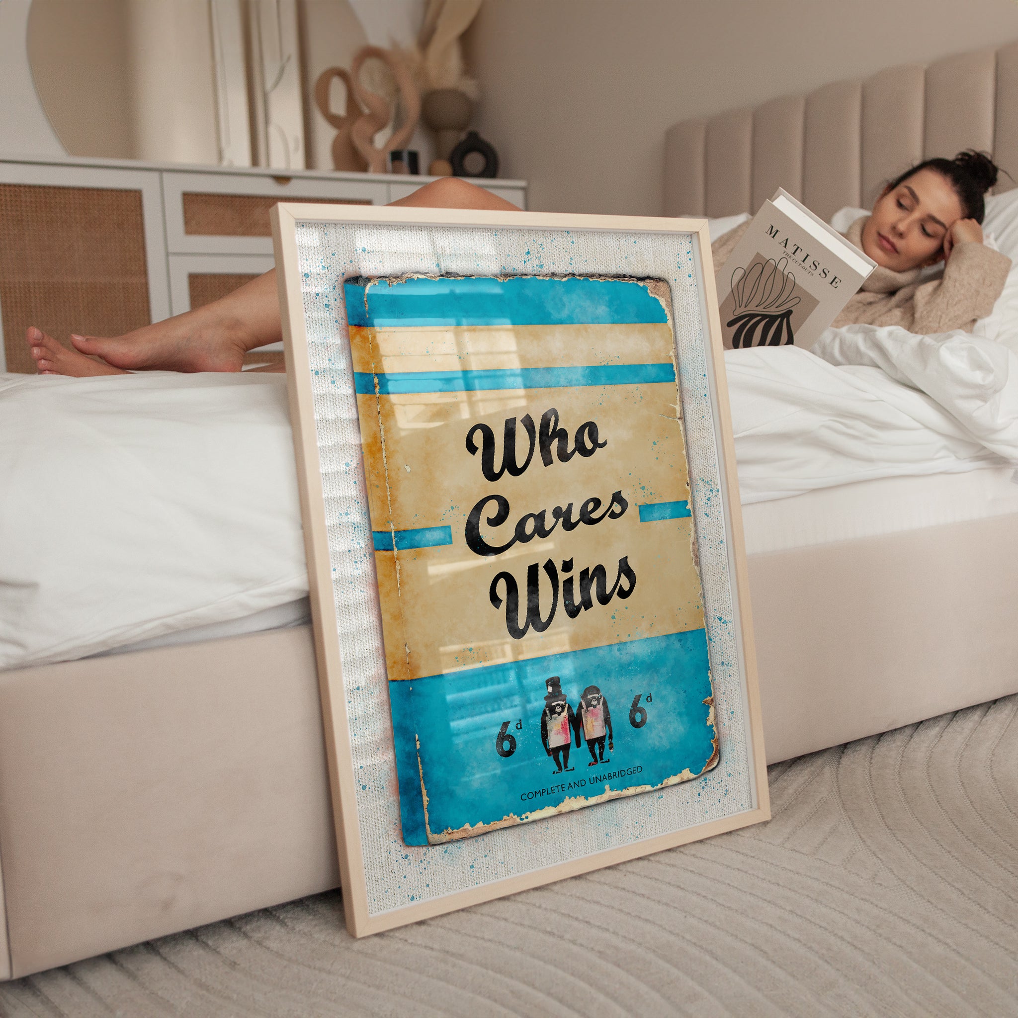 Personalised Who Cares Wins Book Cover Art Print - Magic Posters