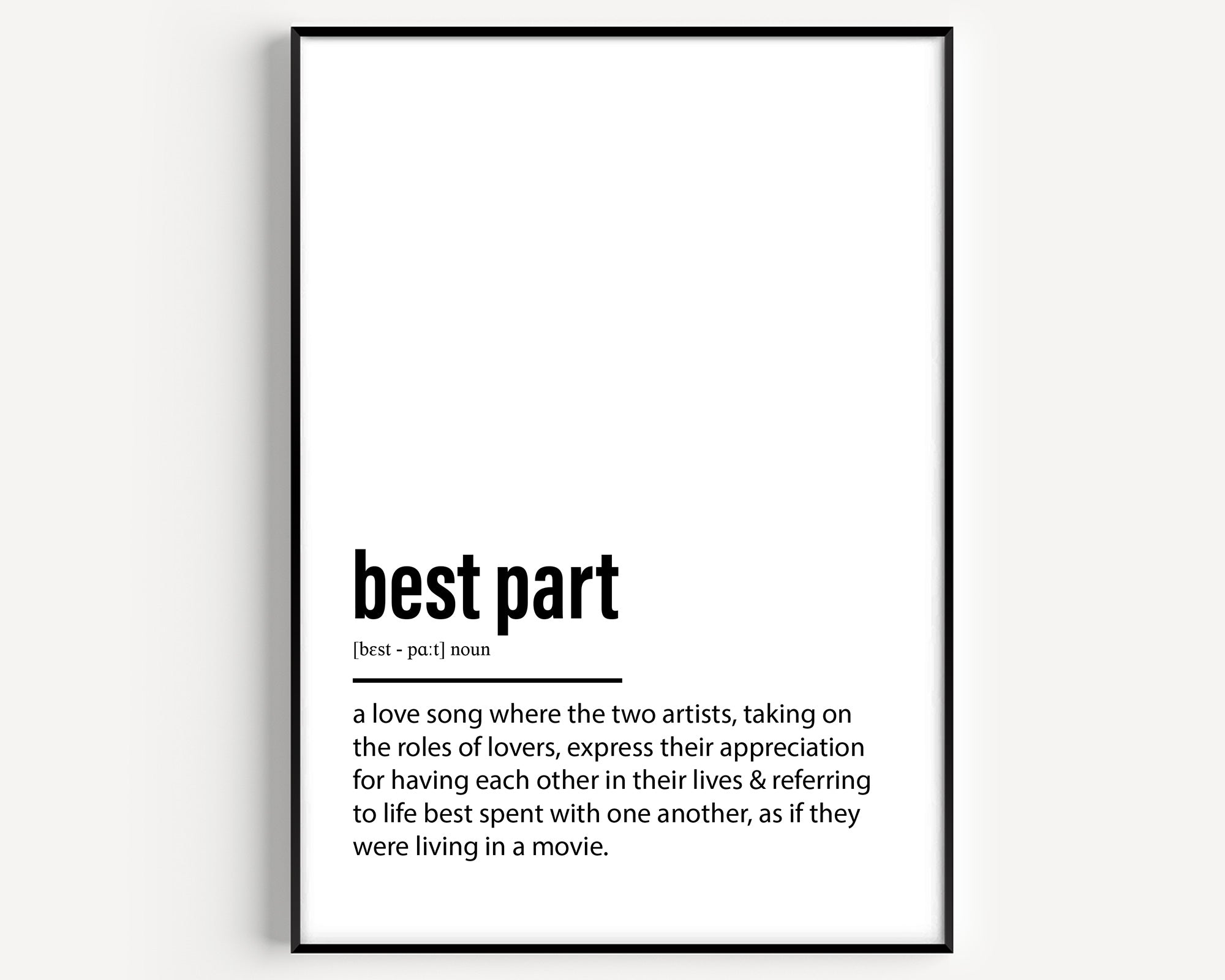 Best Part Definition Print - Magic Posters