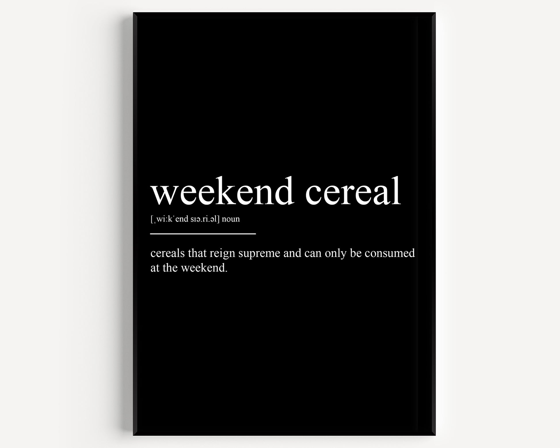 Weekend Cereal Definition Print - Magic Posters