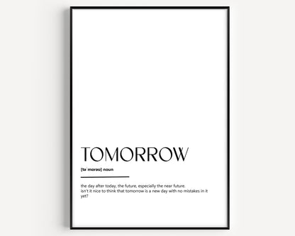 Tomorrow Definition Print - Magic Posters
