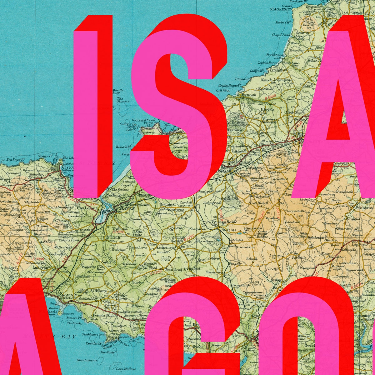 Cornwall Retro Pop Art Map Print