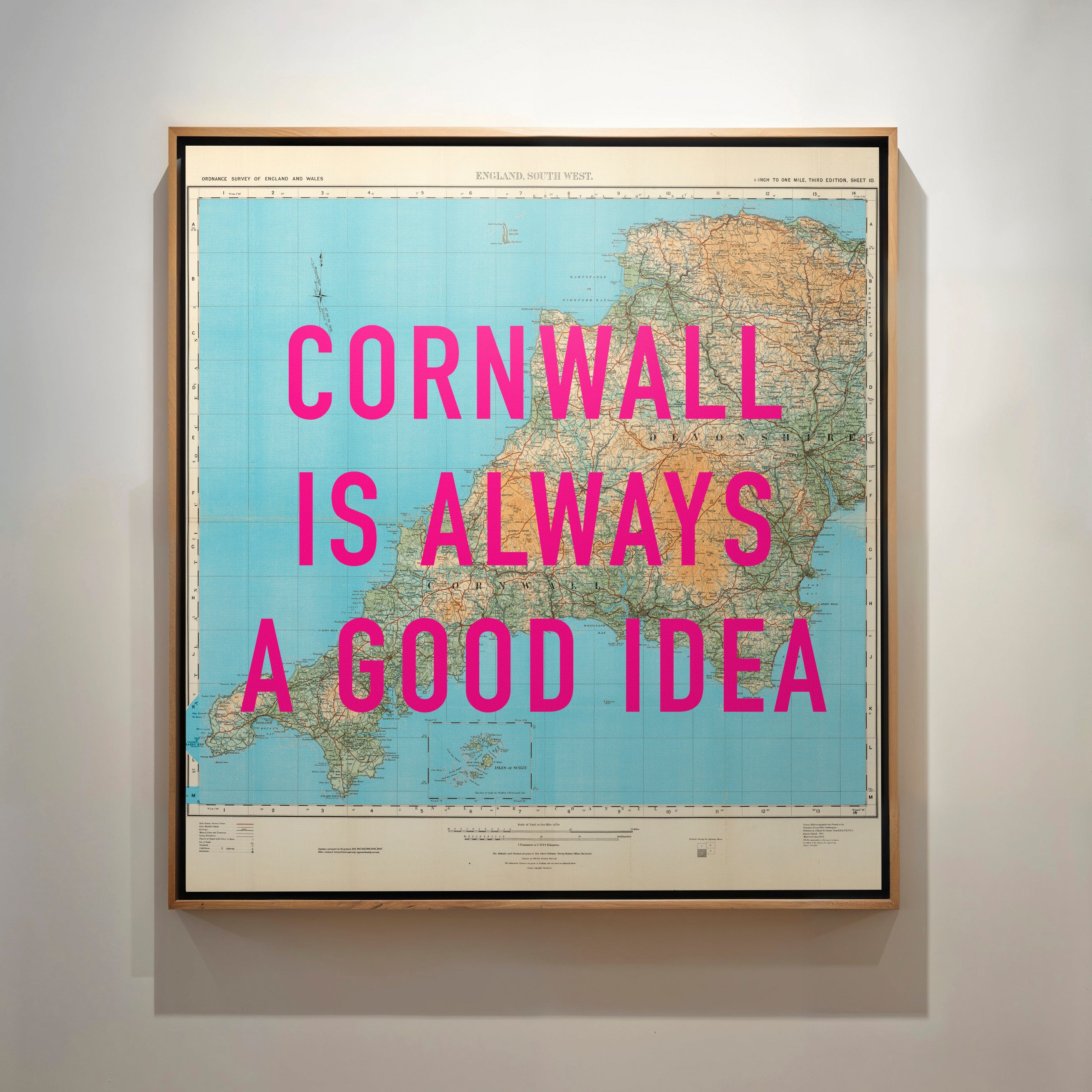 Cornwall Retro Pop Art Map Print - Magic Posters