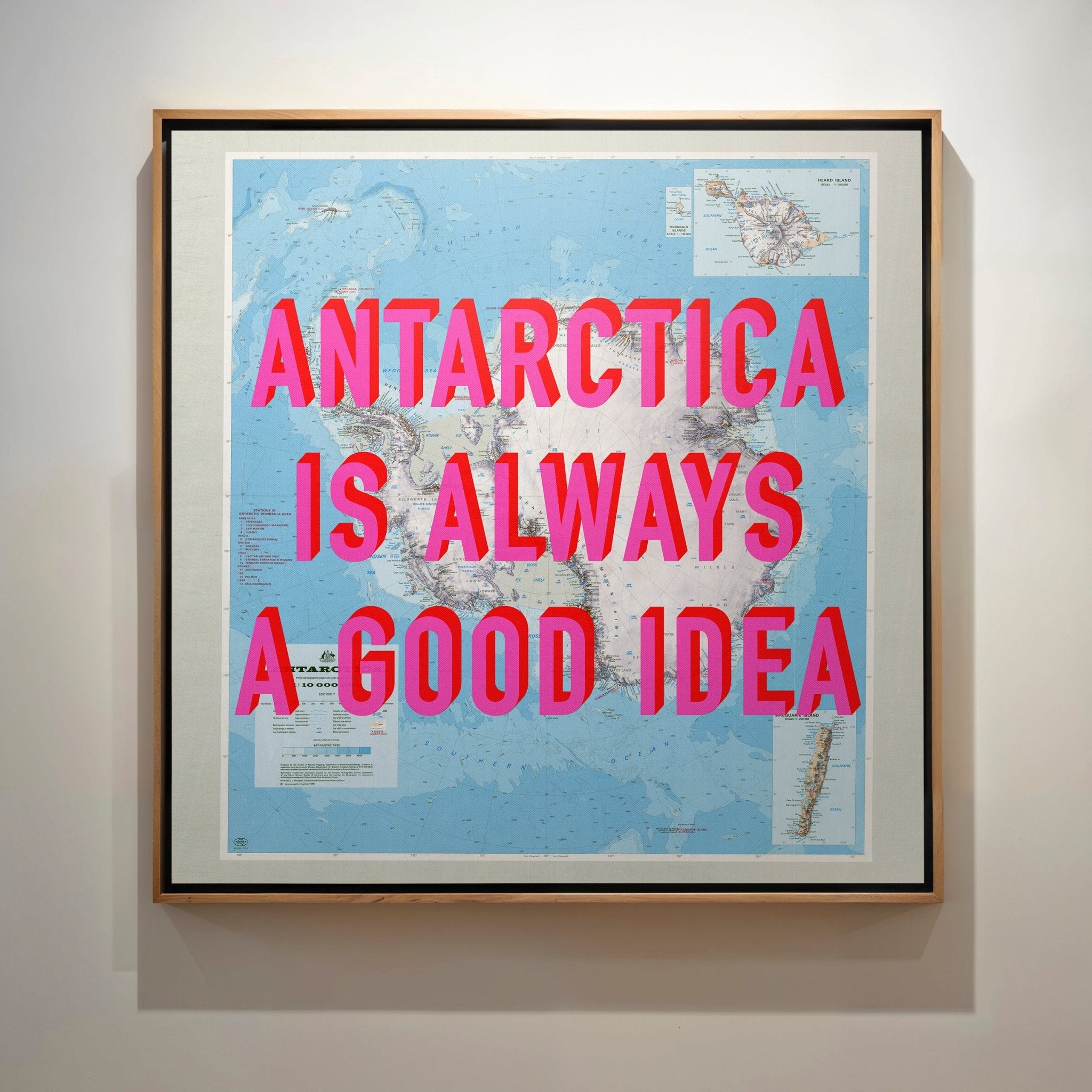 Antarctica Retro Pop Art Map Print (Square) - Magic Posters