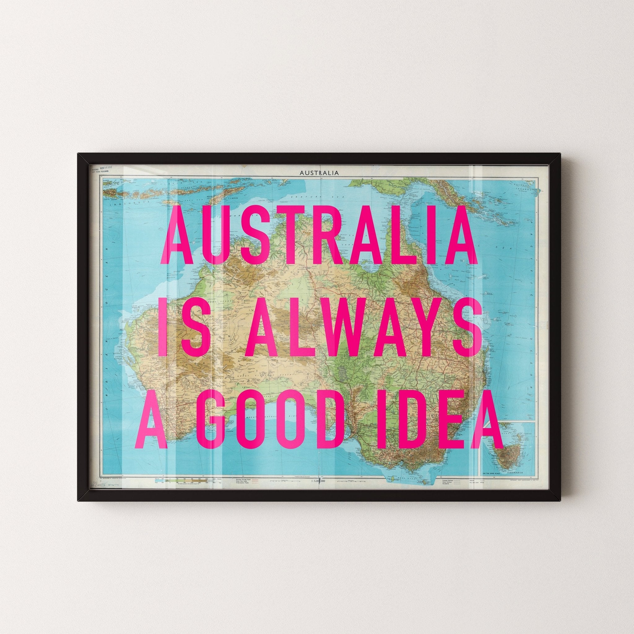 Australia Retro Pop Art Map Print - Magic Posters