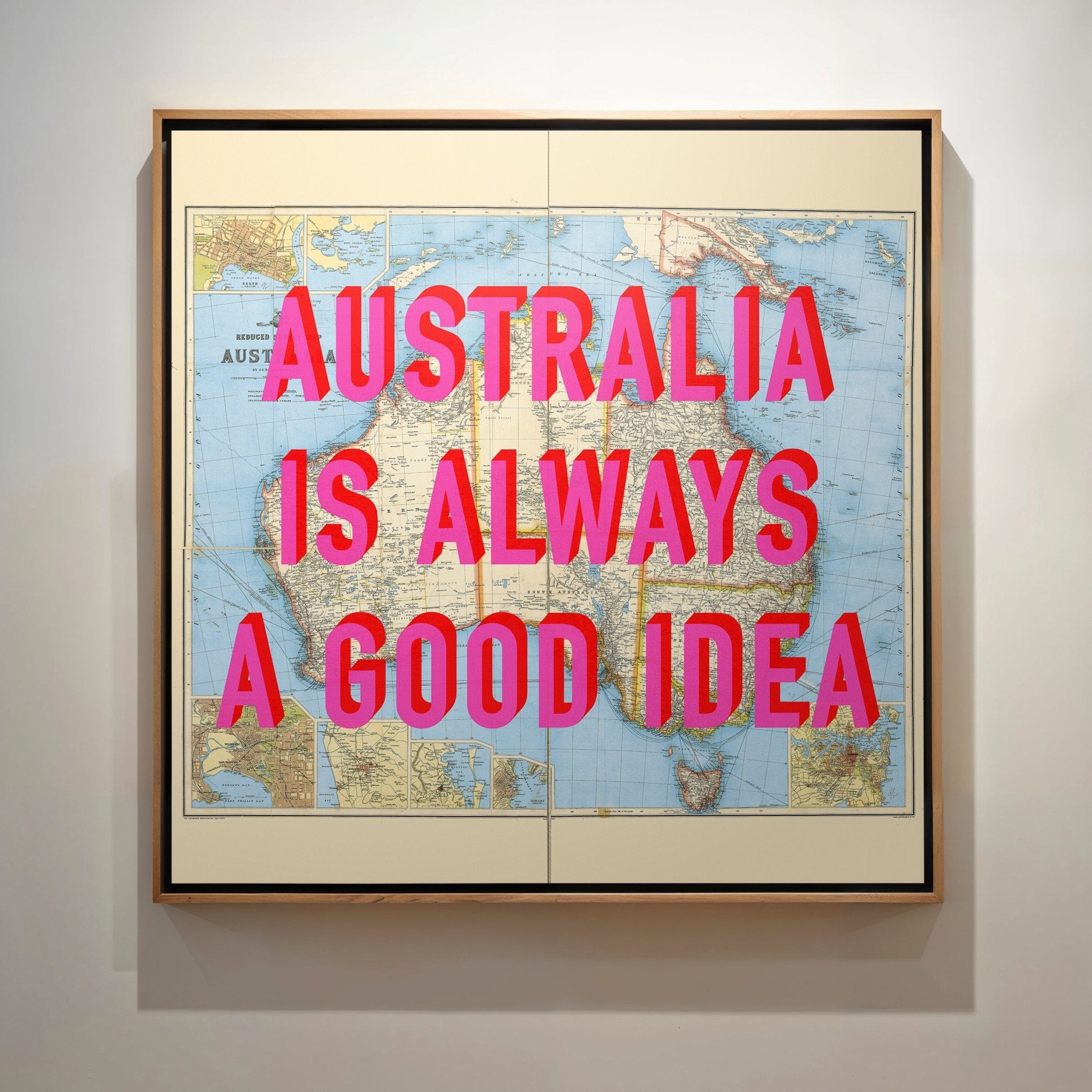 Australia Retro Pop Art Map Print (Square) - Magic Posters