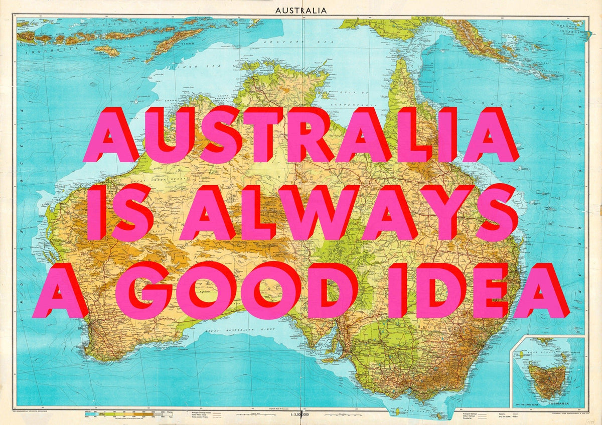 Australia Retro Pop Art Map Print