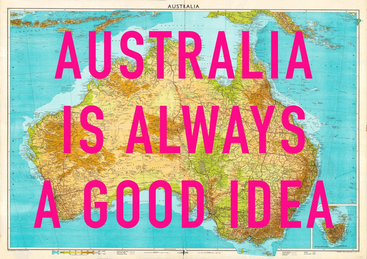 Australia Retro Pop Art Map Print