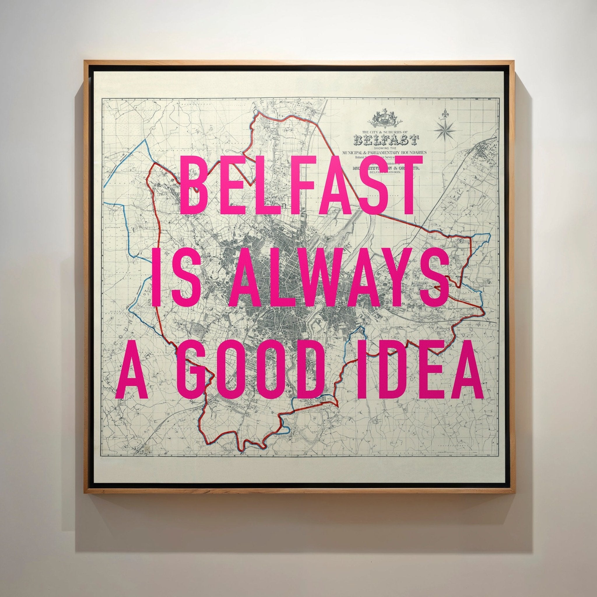 Belfast Retro Pop Art Map Print - Magic Posters