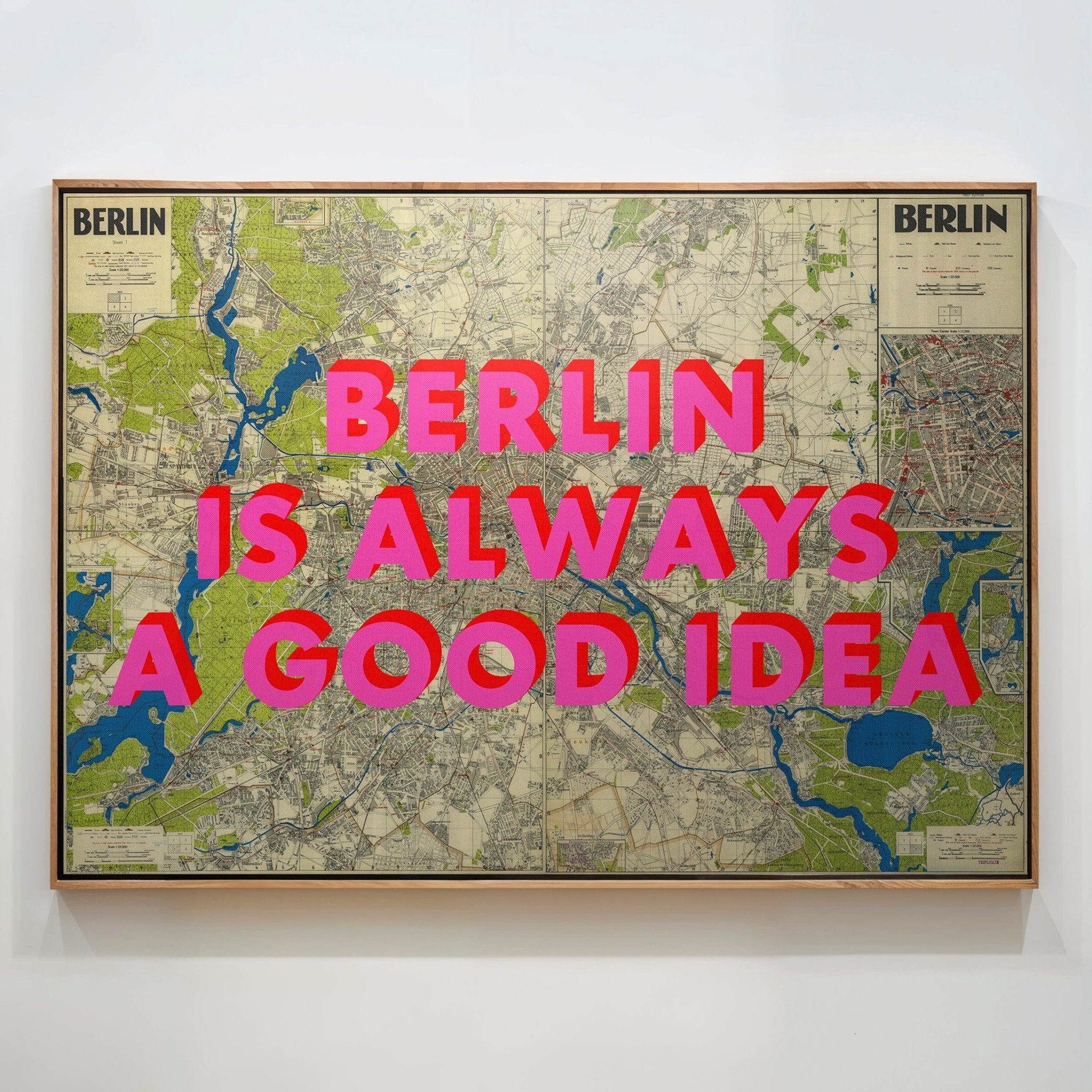 Berlin Retro Pop Art Map Print (landscape) - Magic Posters