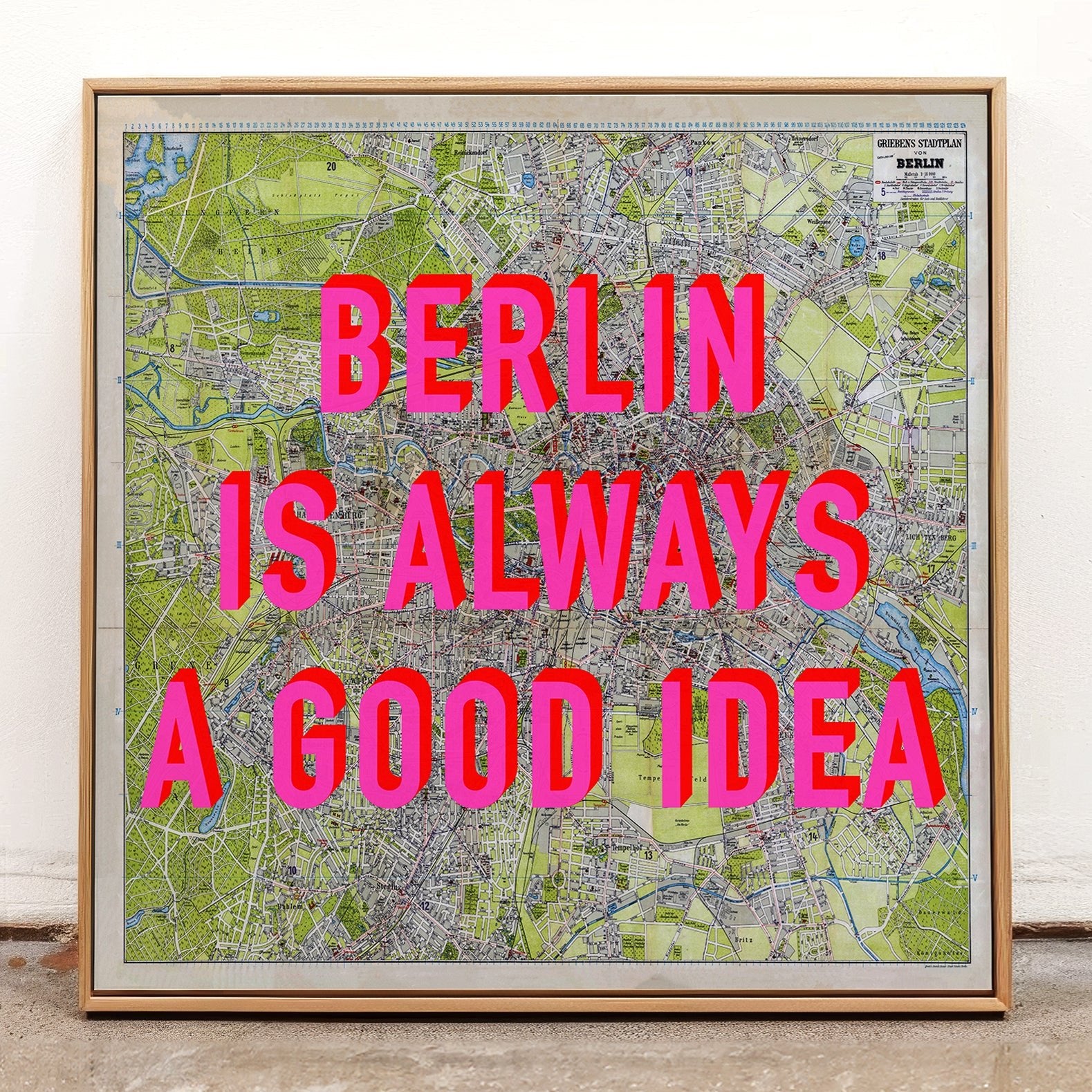 Berlin Retro Pop Art Map Print (square) - Magic Posters