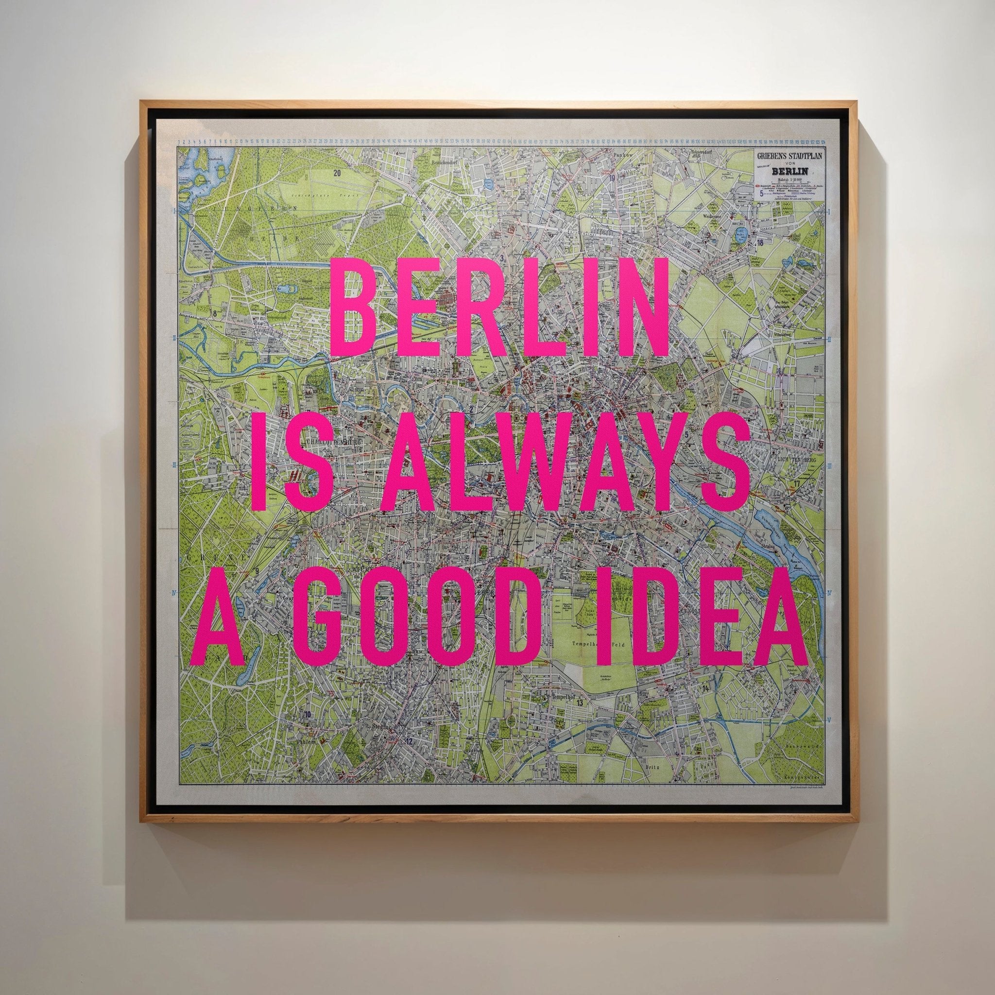 Berlin Retro Pop Art Map Print (square) - Magic Posters