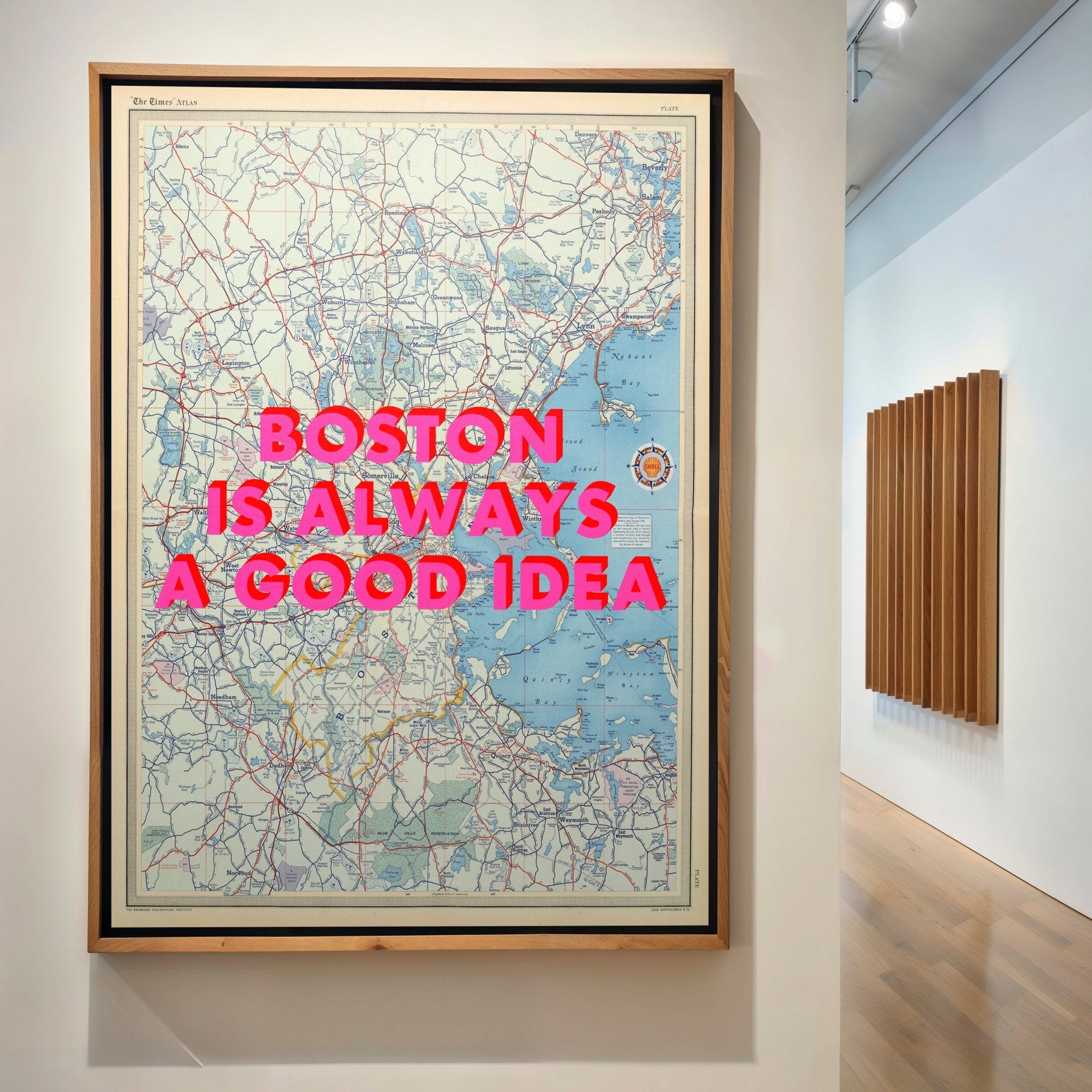 Boston Retro Pop Art Map Print - Magic Posters