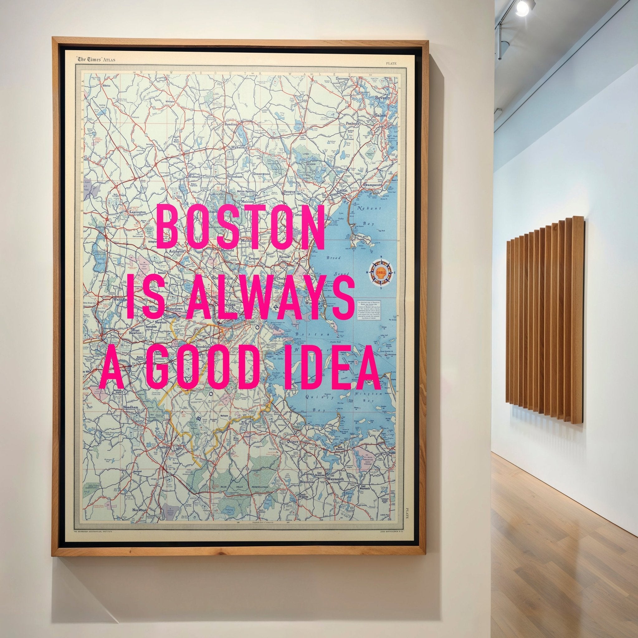 Boston Retro Pop Art Map Print - Magic Posters