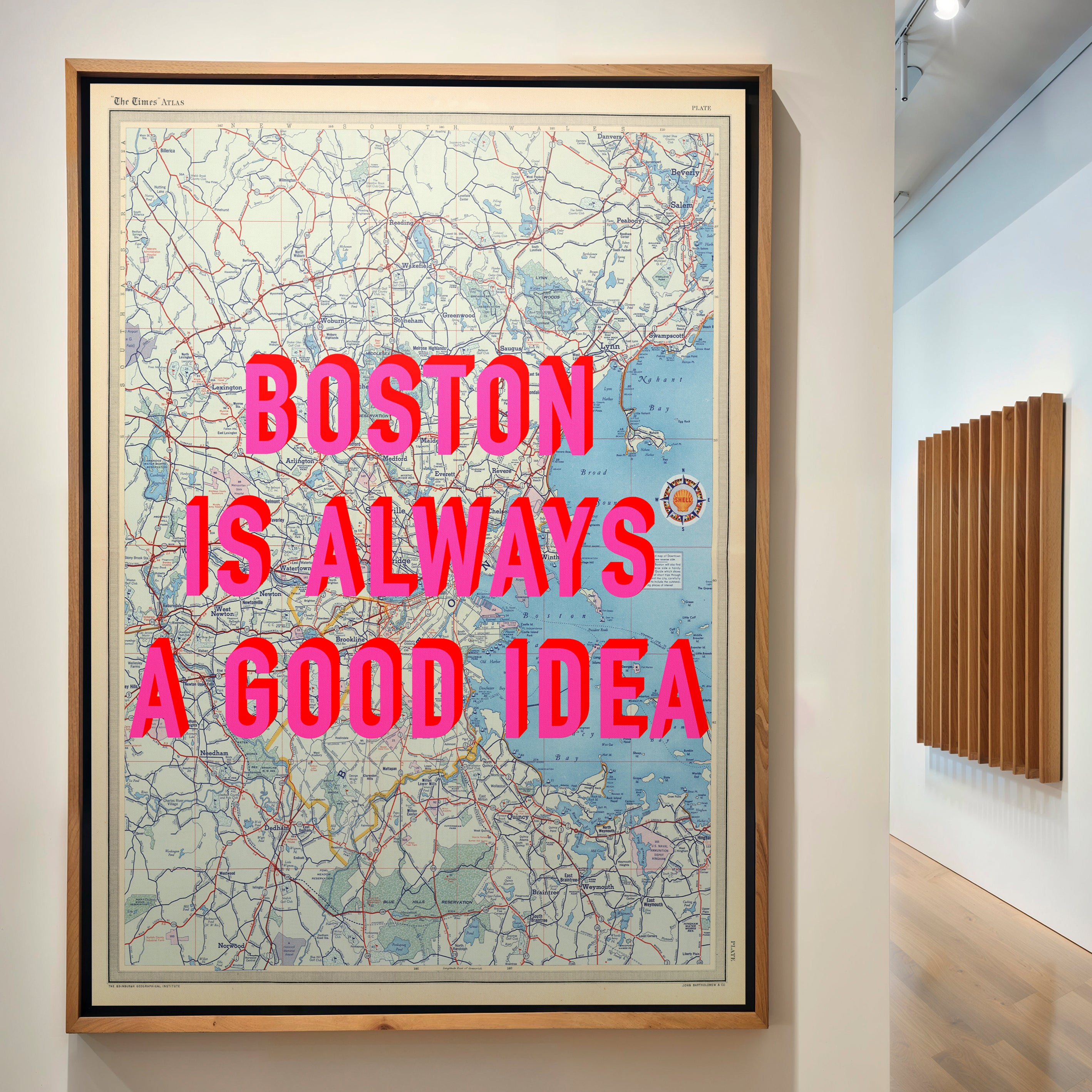 Boston Retro Pop Art Map Print - Magic Posters