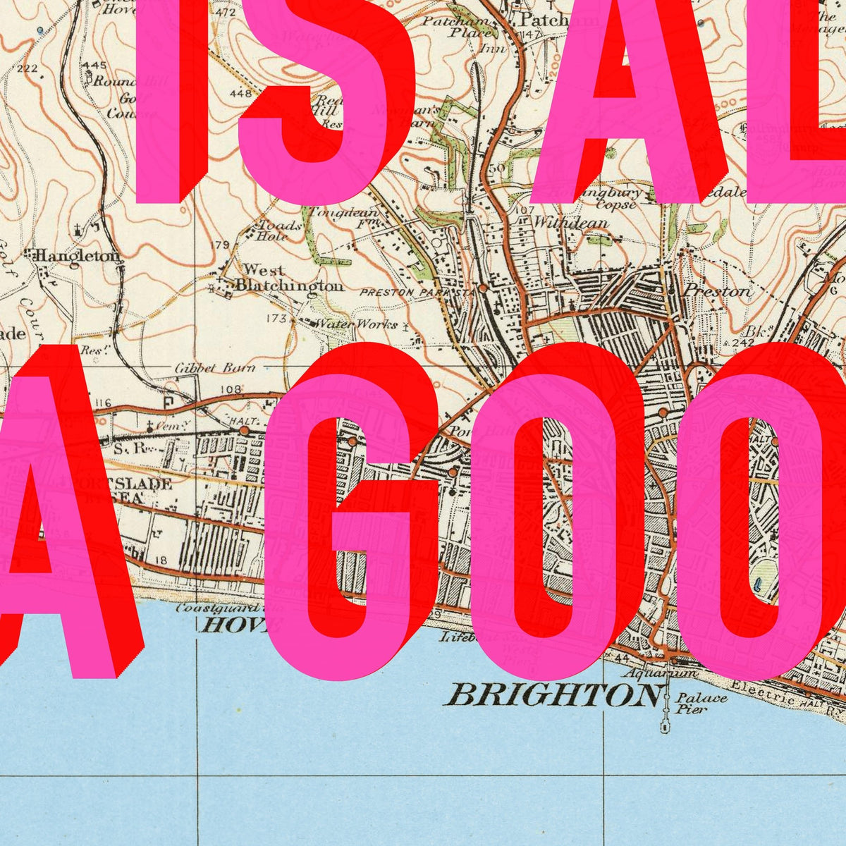 Brighton Retro Pop Art Map Print