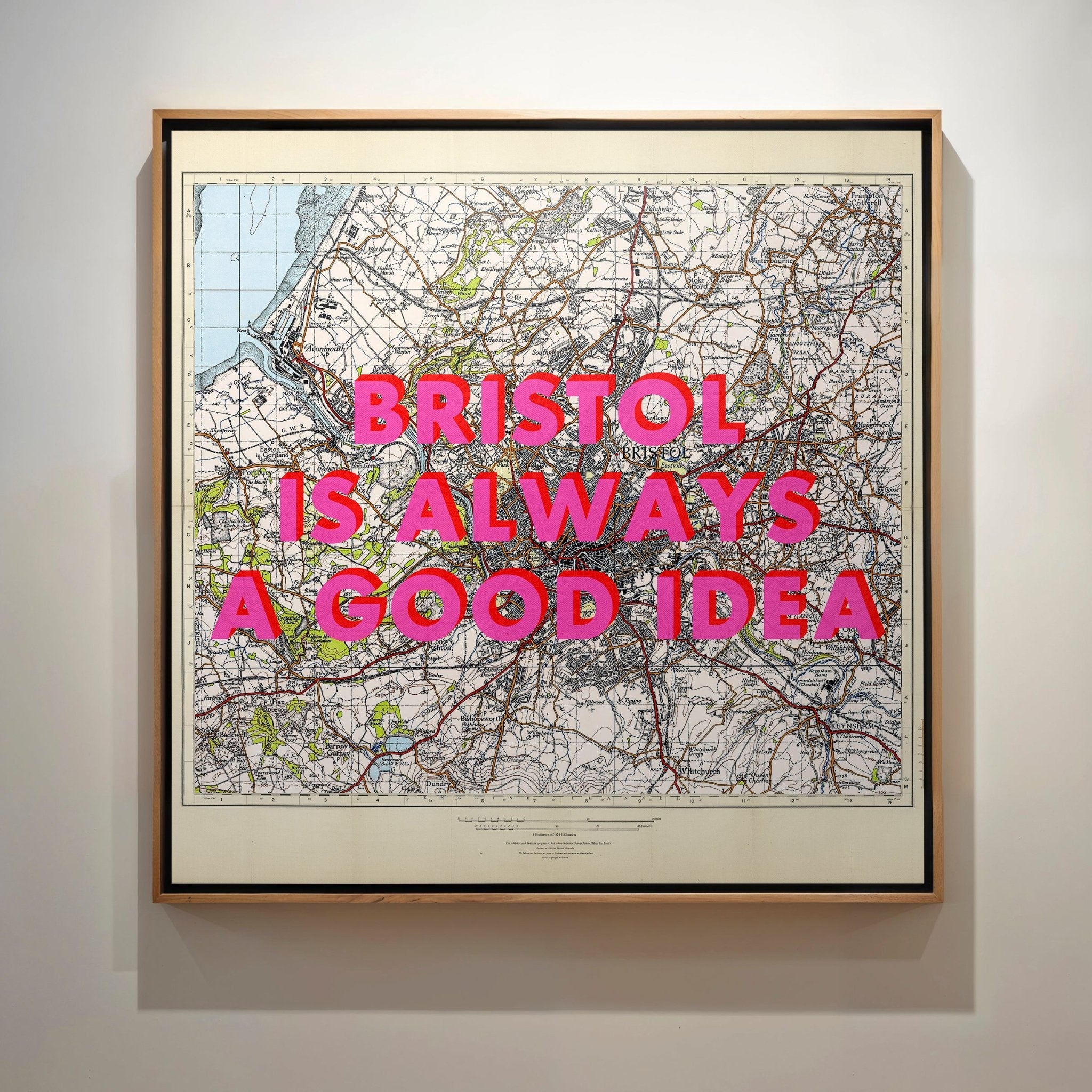 Bristol Retro Pop Art Map Print (Square) - Magic Posters