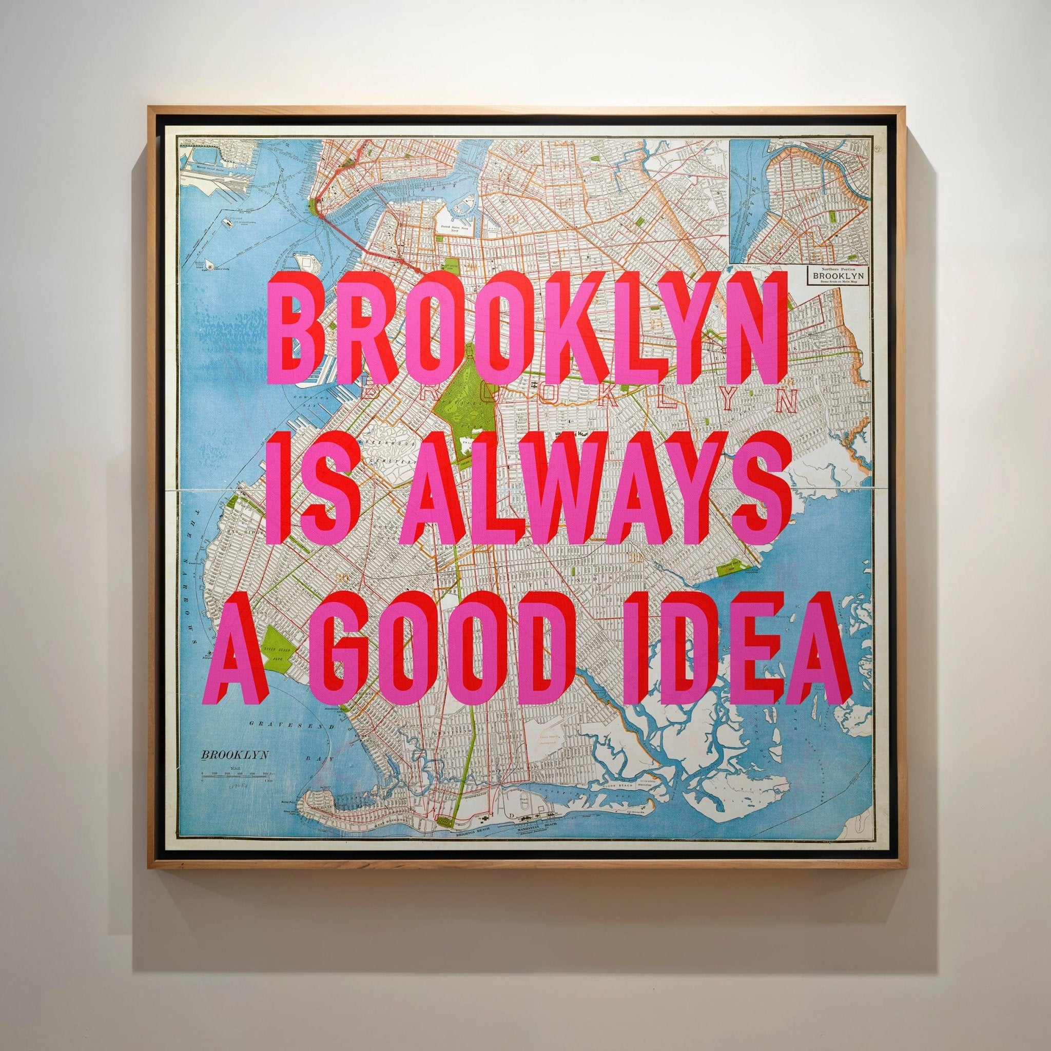 Brooklyn Is Always A Good Idea - New York Retro Pop Art Map Print ...
