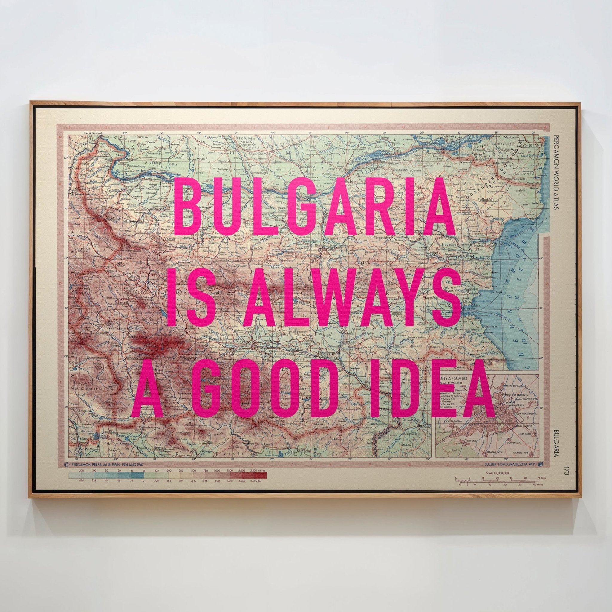 Bulgaria Retro Pop Art Map Print (landscape) - Magic Posters