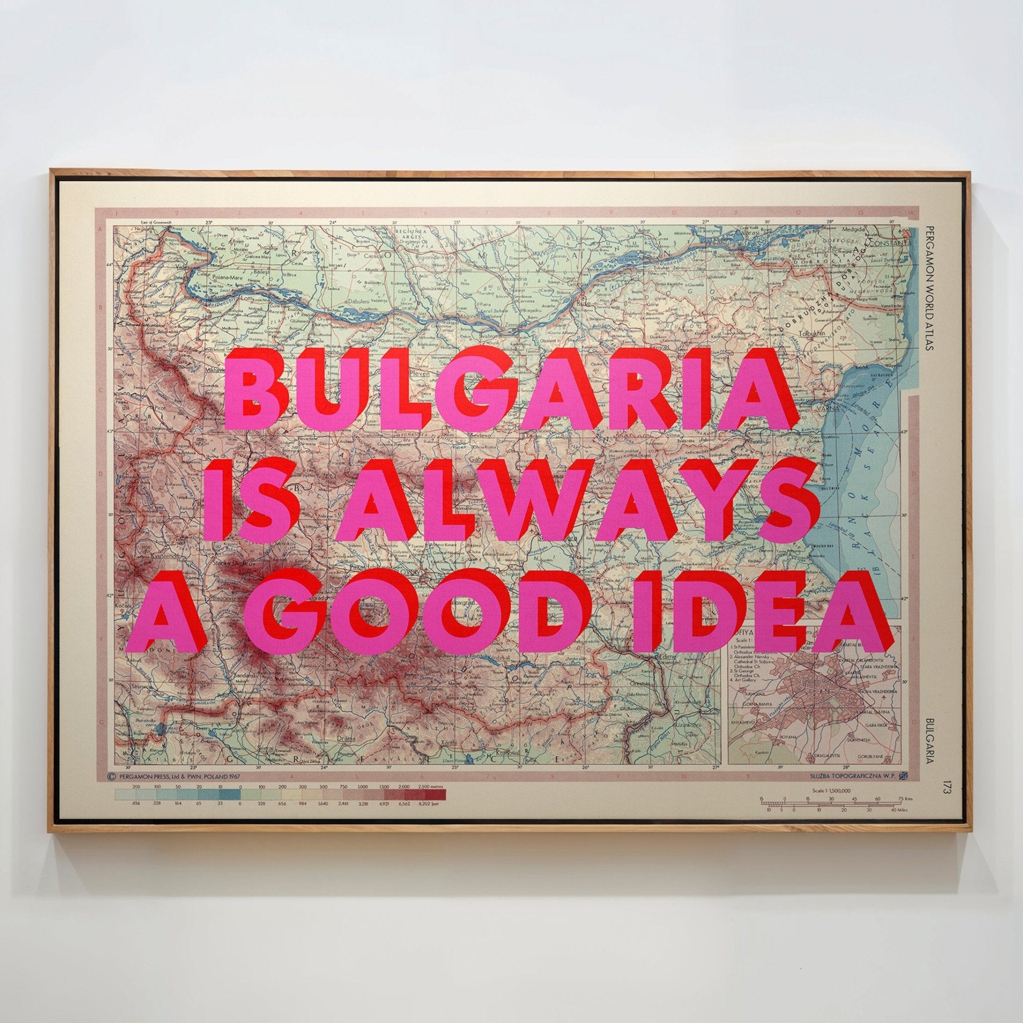 Bulgaria Retro Pop Art Map Print (landscape) - Magic Posters