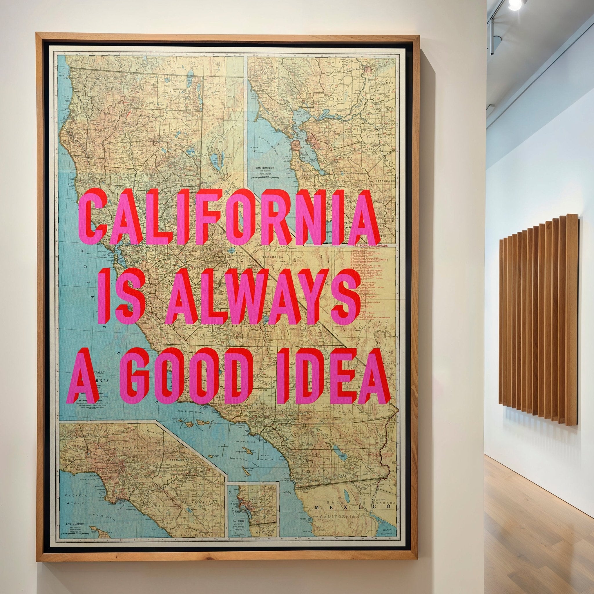 California Retro Pop Art Map Print - Magic Posters