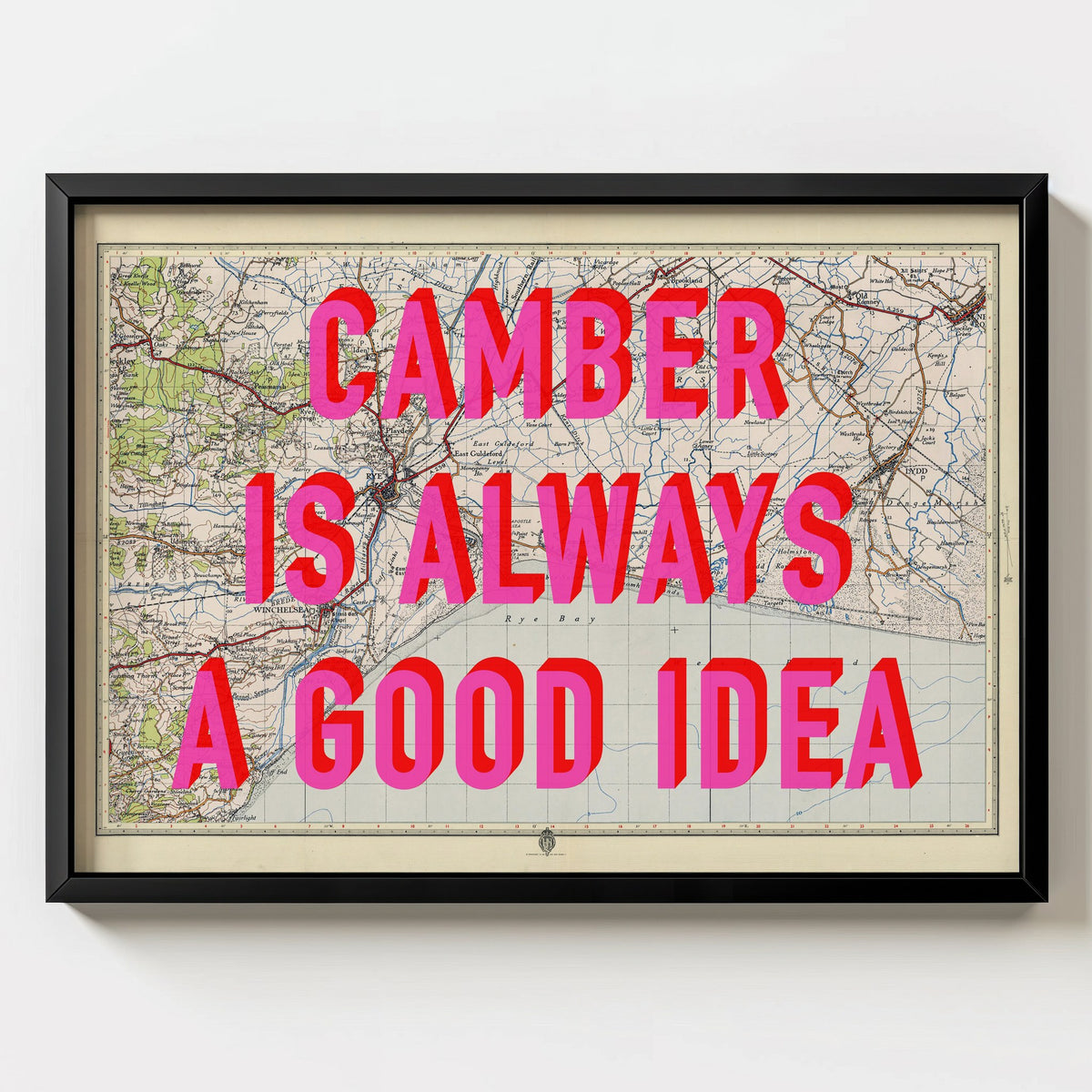 Camber Sands Retro Pop Art Map Print (landscape) - Magic Posters