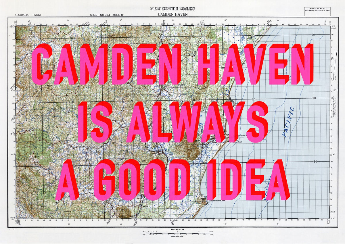 Camden Haven Retro Pop Art Map Print (landscape) - Magic Posters