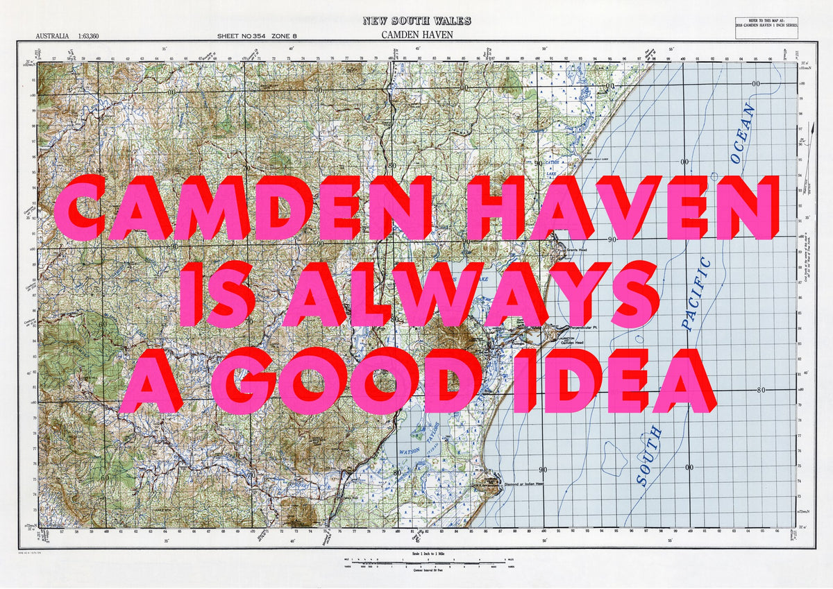 Camden Haven Retro Pop Art Map Print (landscape) - Magic Posters