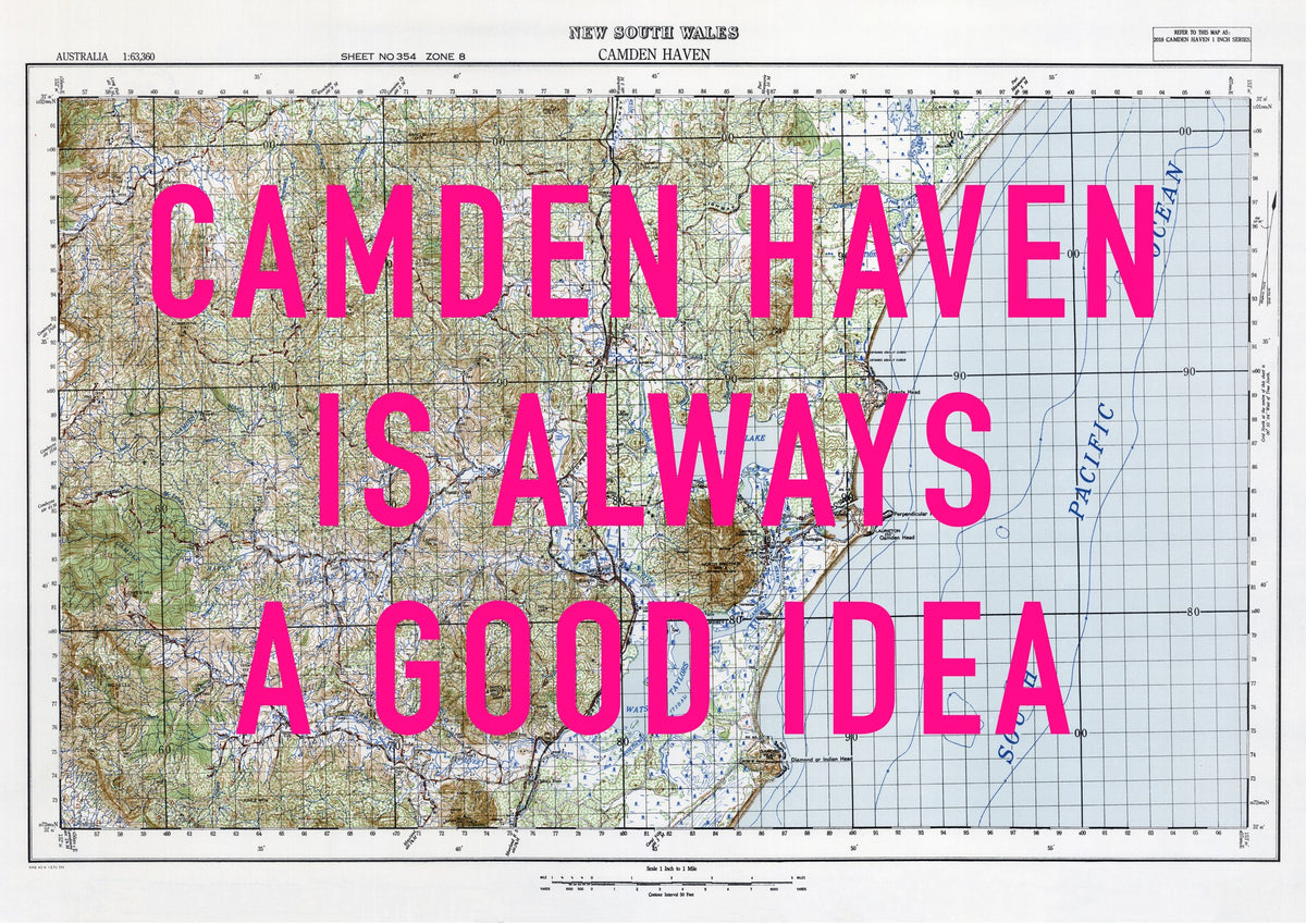 Camden Haven Retro Pop Art Map Print (landscape) - Magic Posters