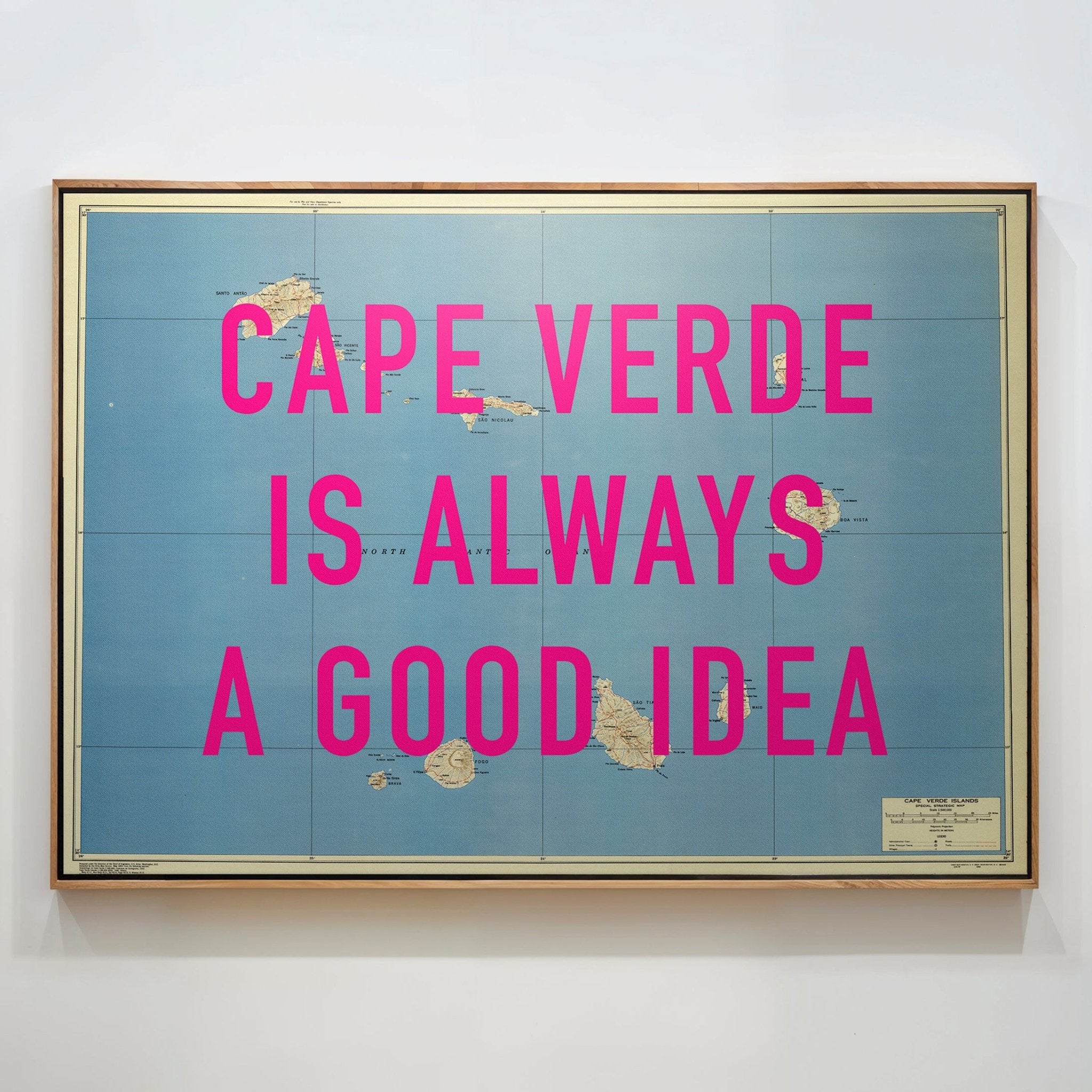 Cape Verde Retro Pop Art Map Print (Landscape) - Magic Posters