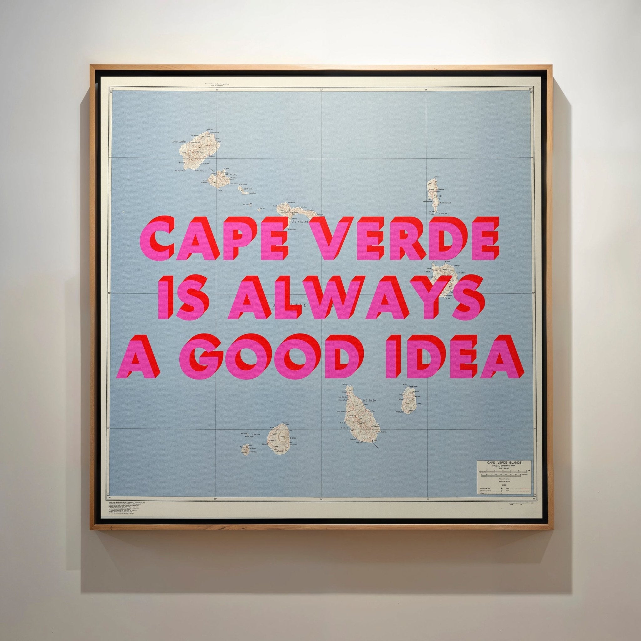 Cape Verde Retro Pop Art Map Print (Square) - Magic Posters