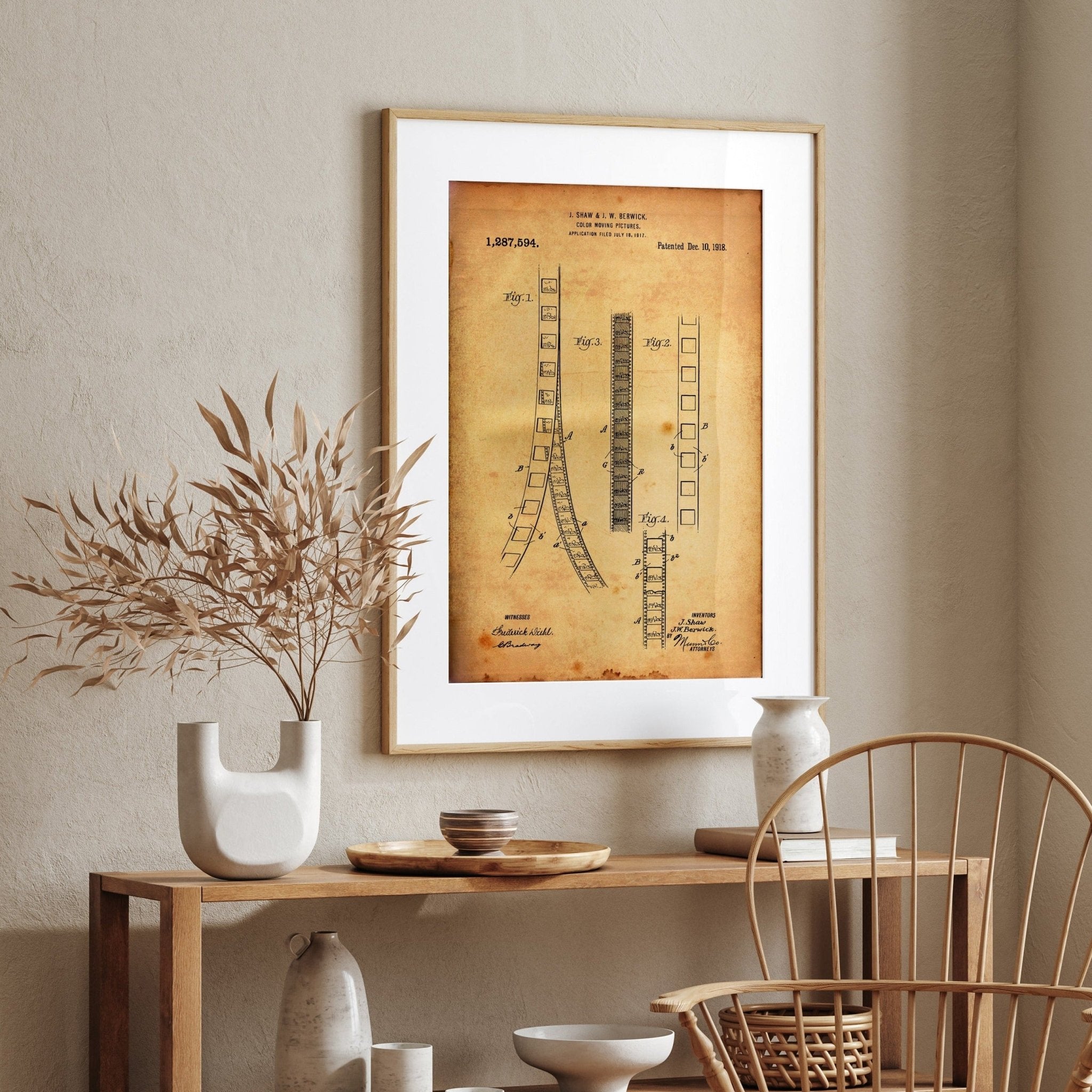 Colour Moving Picture 1918 Patent Print - Magic Posters