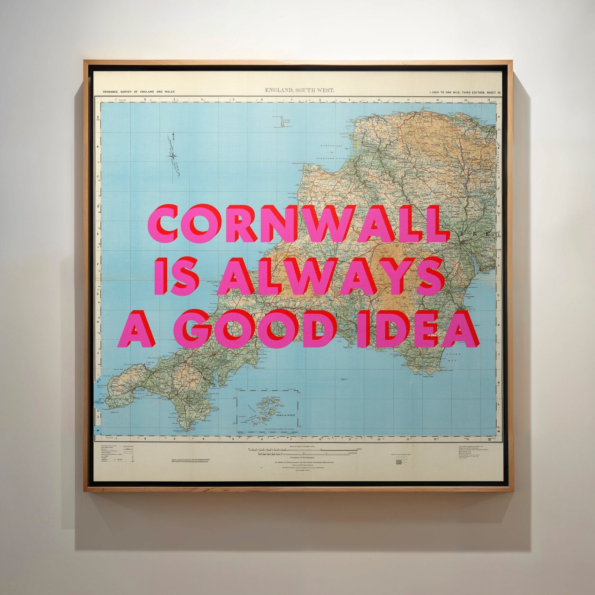 Cornwall Retro Pop Art Map Print - Magic Posters