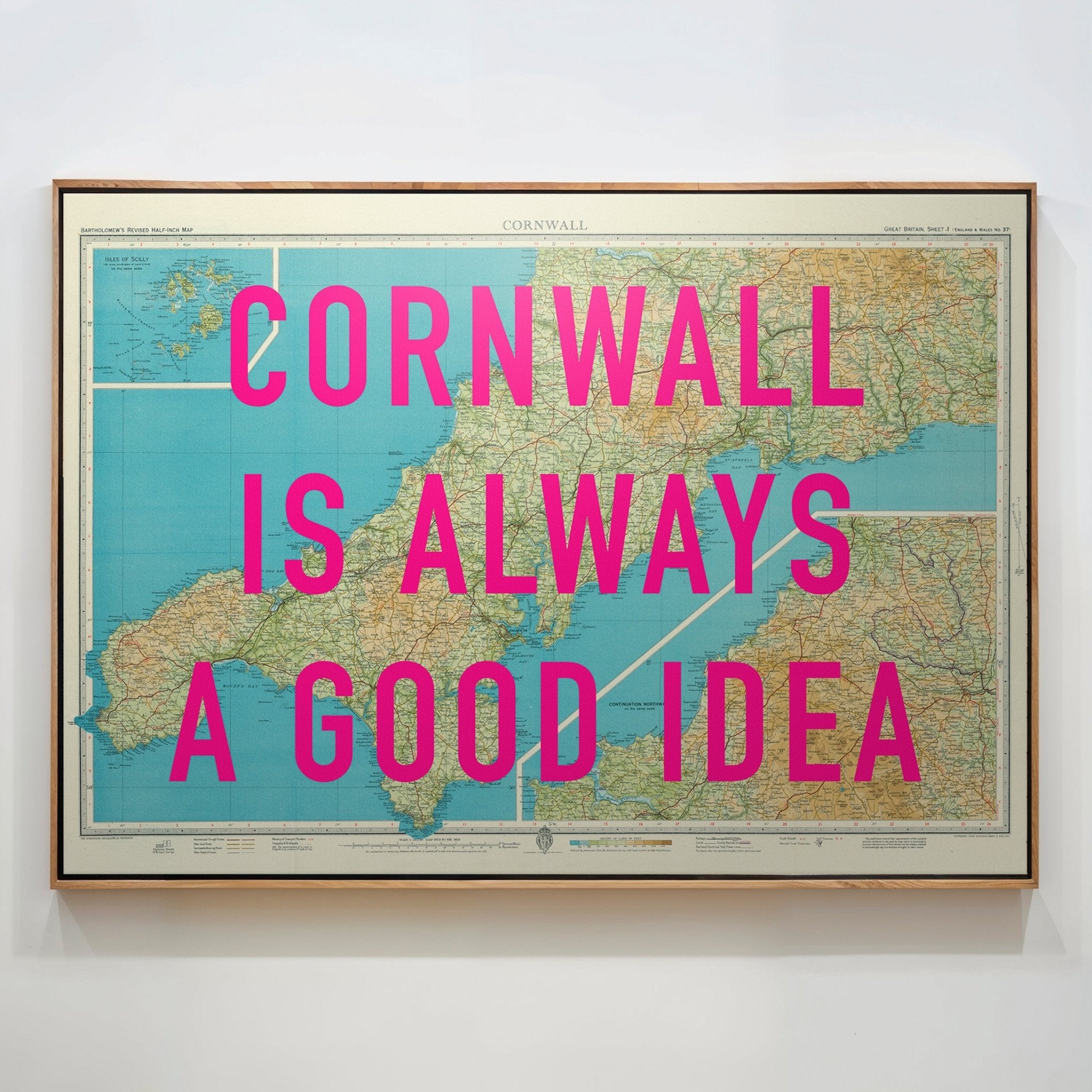 Cornwall Retro Pop Art Map Print - Magic Posters