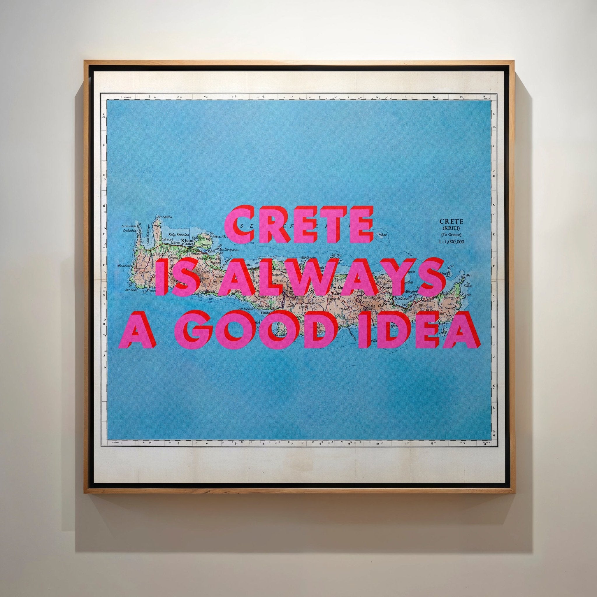 Crete Retro Pop Art Map Print - Magic Posters