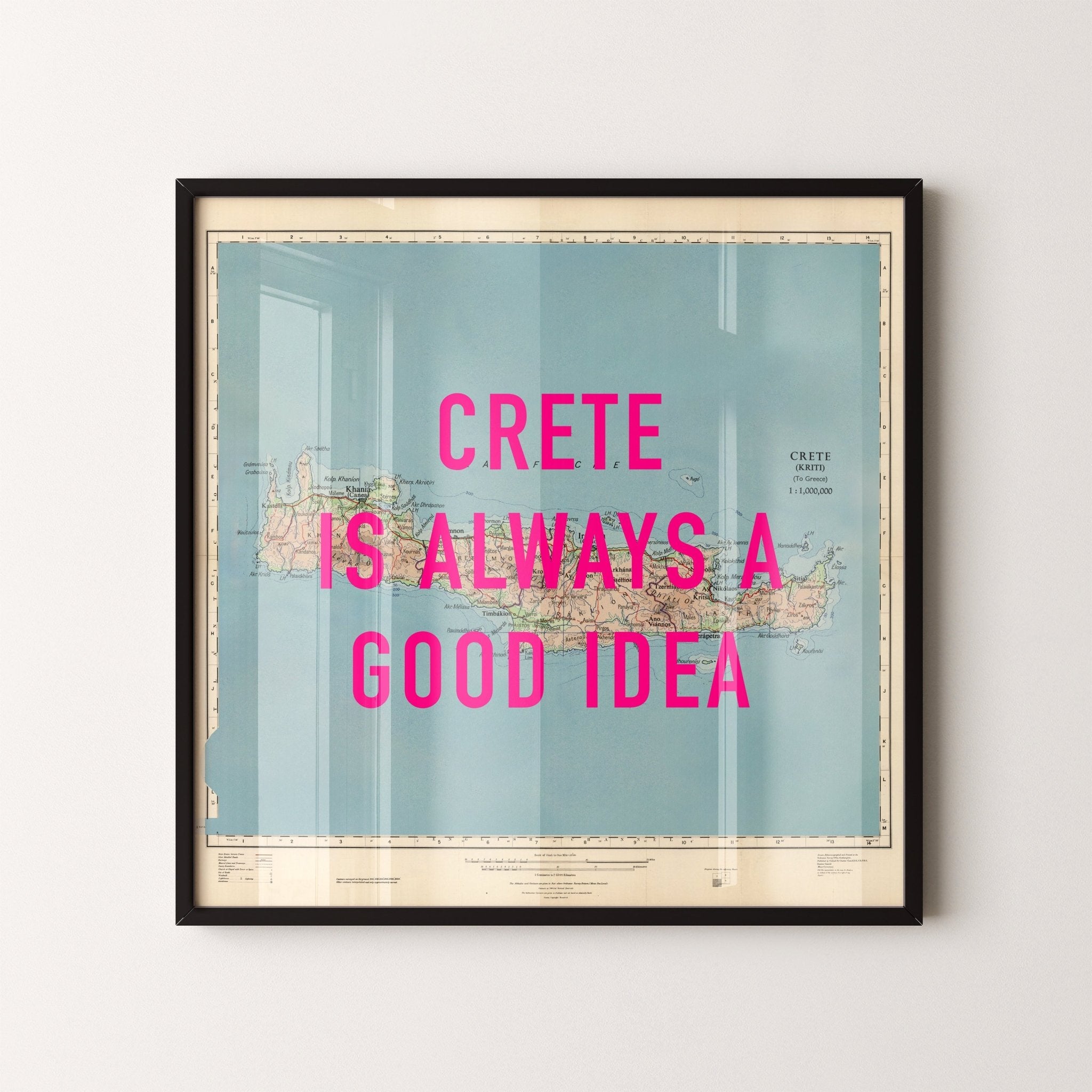 Crete Retro Pop Art Map Print - Magic Posters