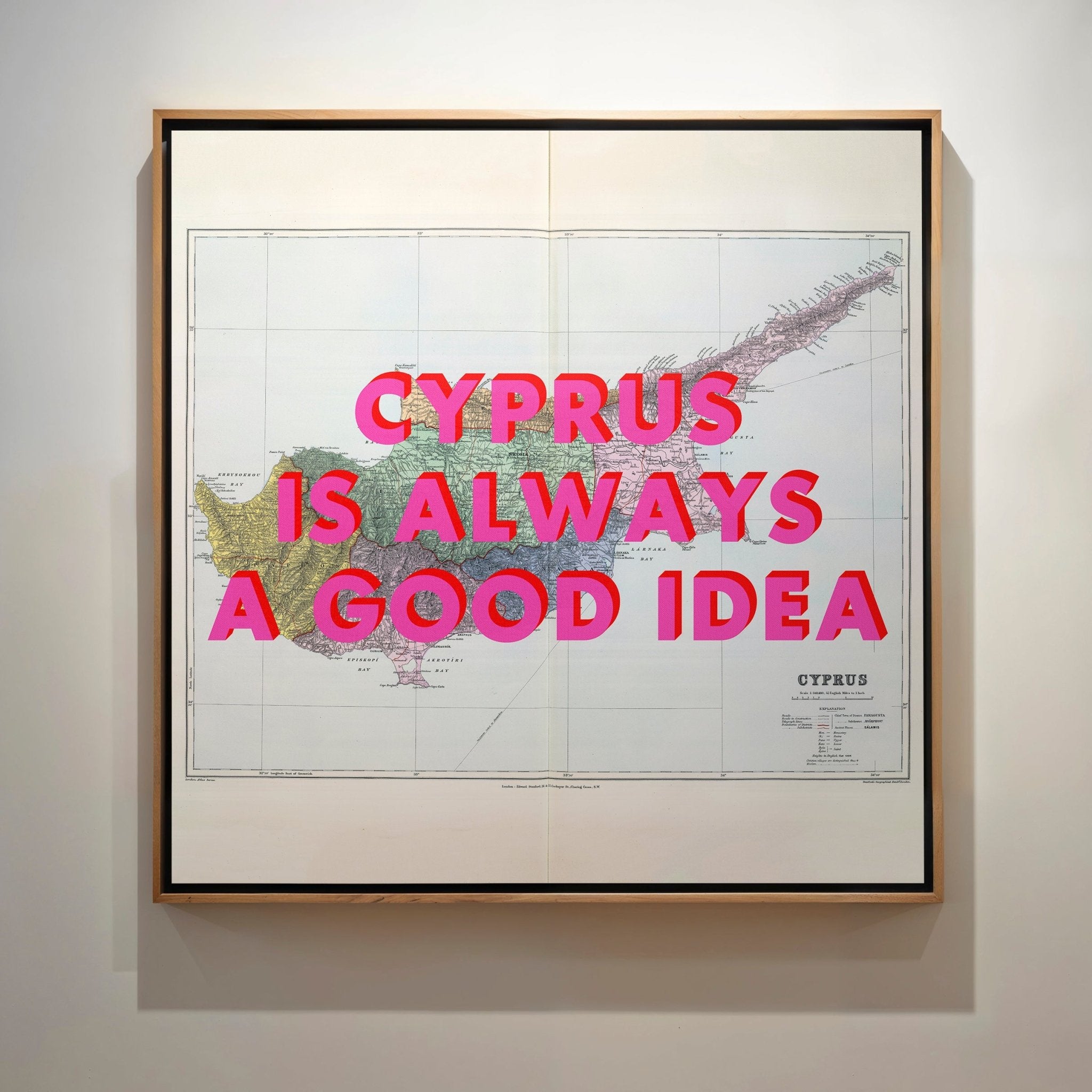 Cyprus Retro Pop Art Map Print - Magic Posters