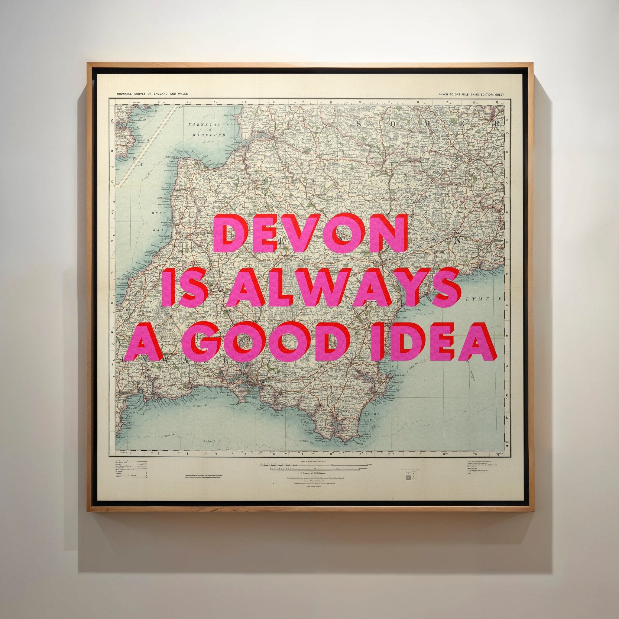 Devon Retro Pop Art Map Print - Magic Posters