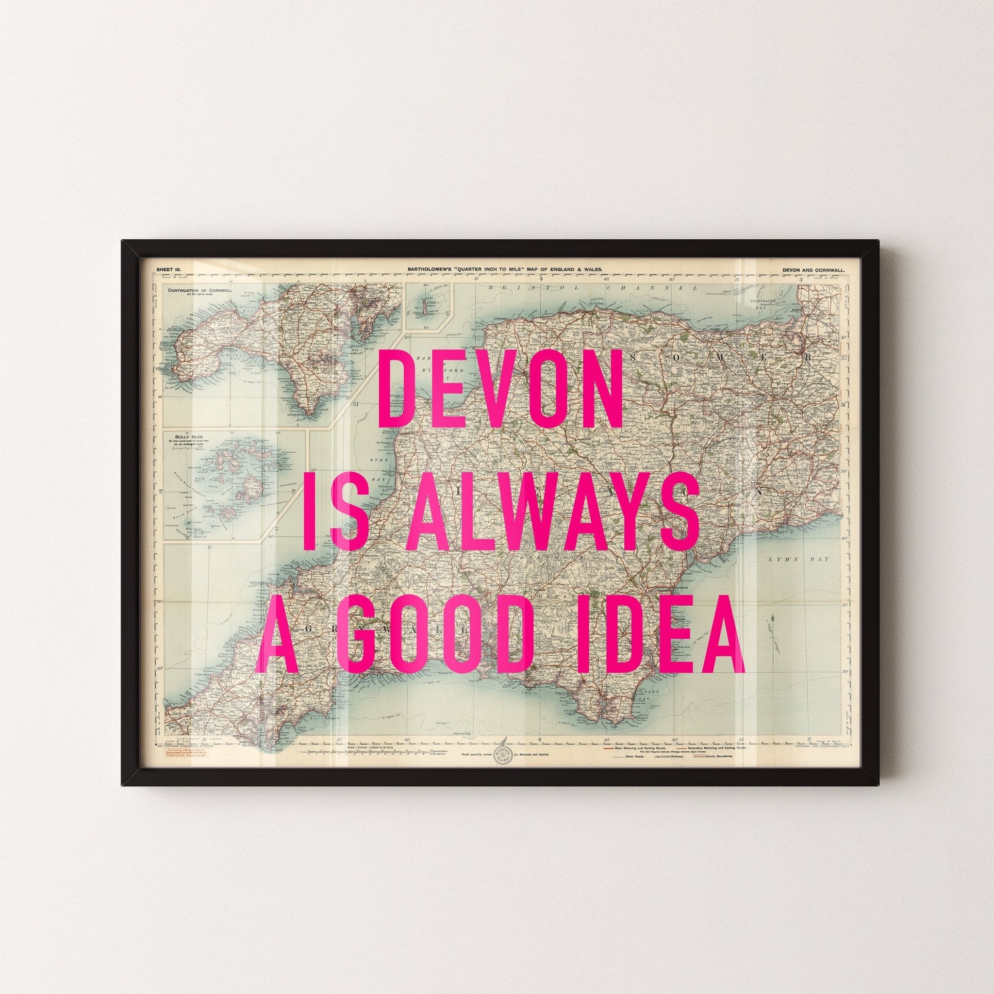 Devon Retro Pop Art Map Print - Magic Posters
