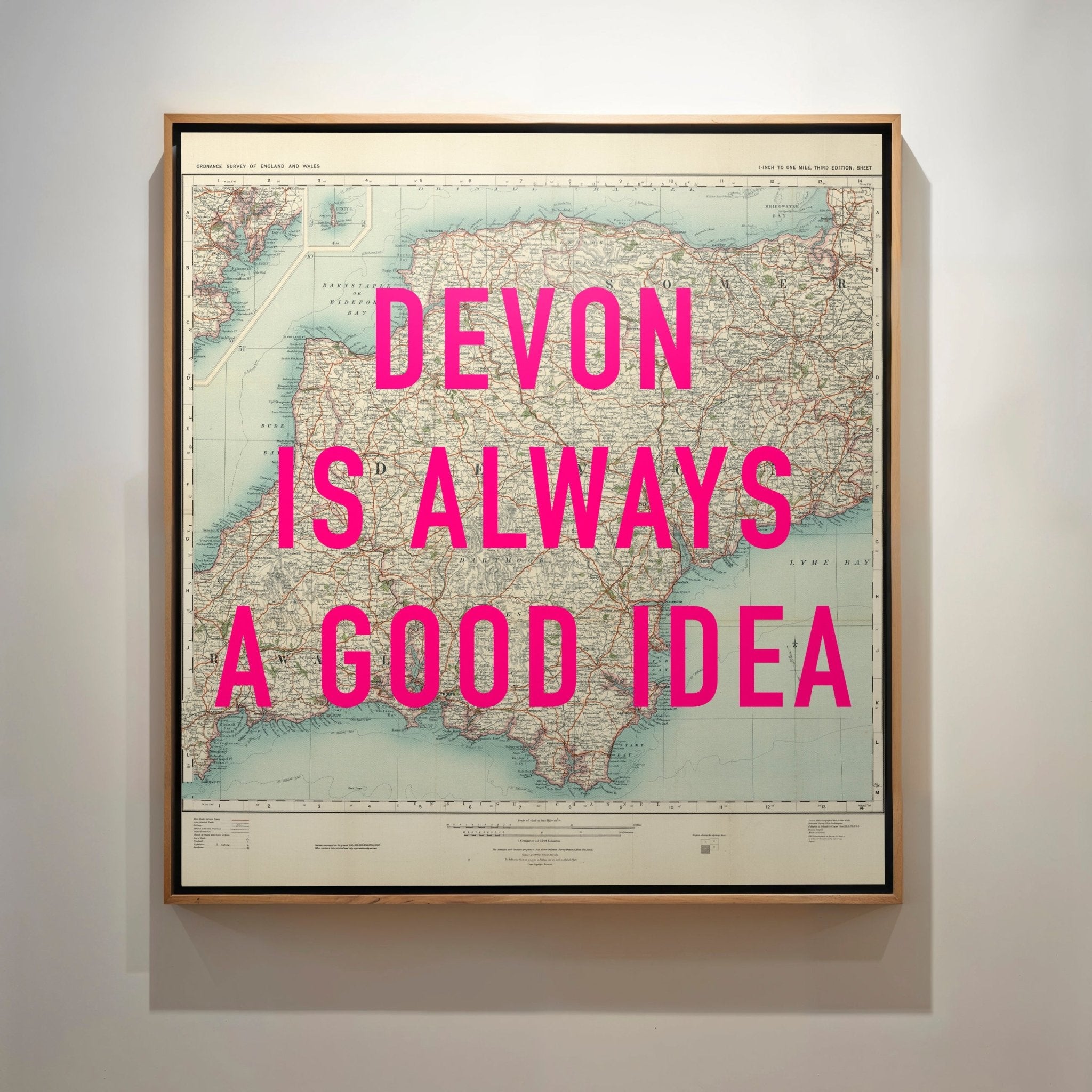 Devon Retro Pop Art Map Print - Magic Posters