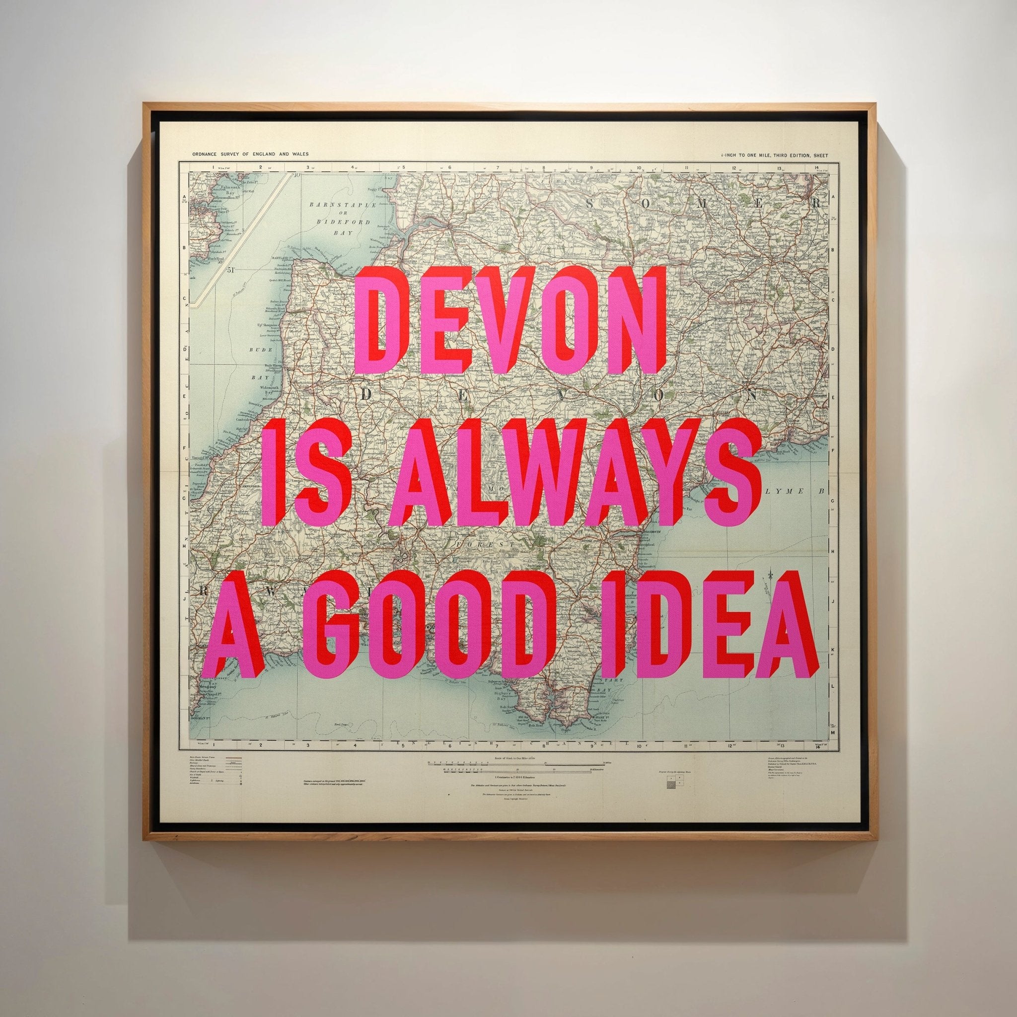 Devon Retro Pop Art Map Print - Magic Posters