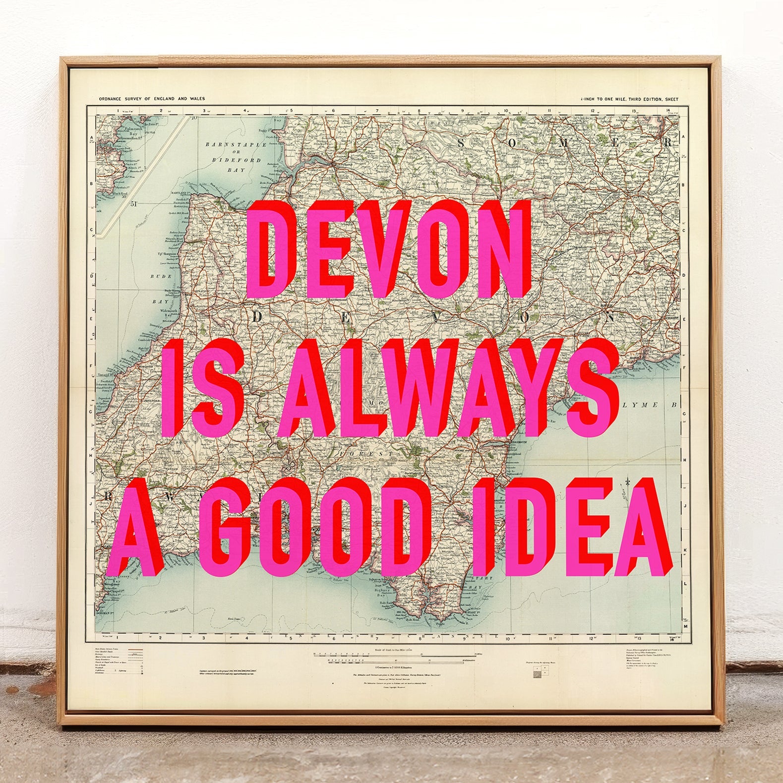 Devon Retro Pop Art Map Print - Magic Posters