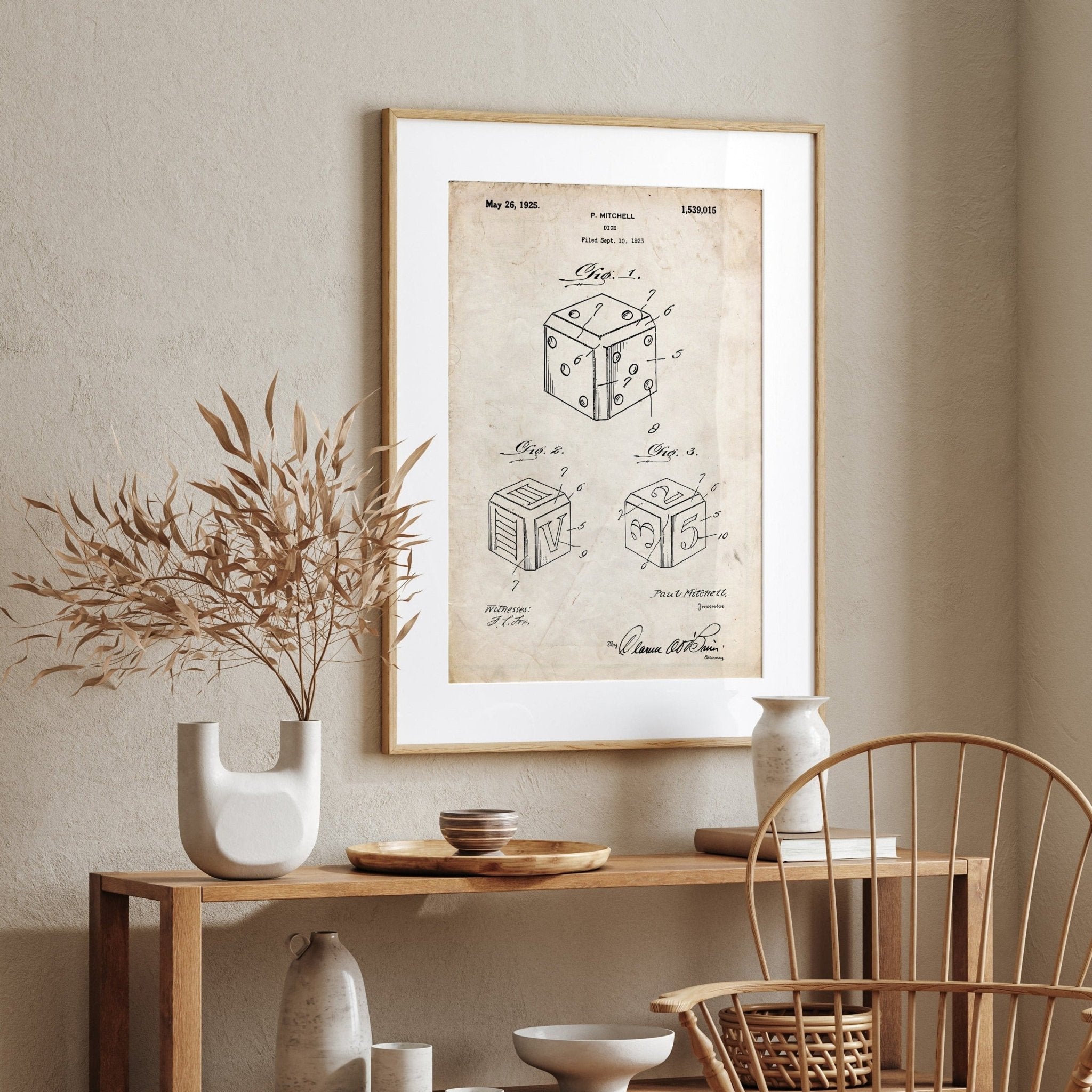 Dice 1925 Patent Print - Magic Posters