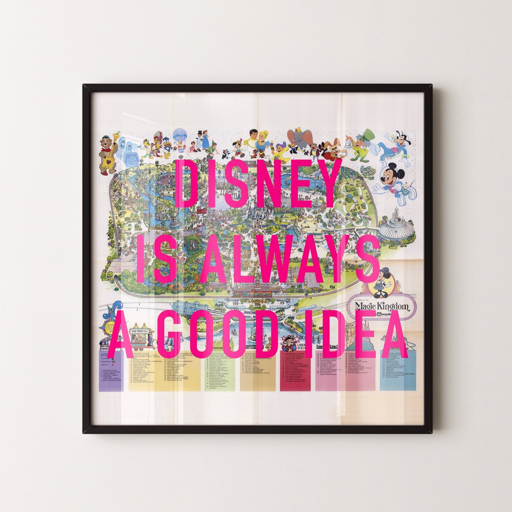 Disney World Florida Retro Pop Art Theme Park Map Print - Magic Posters