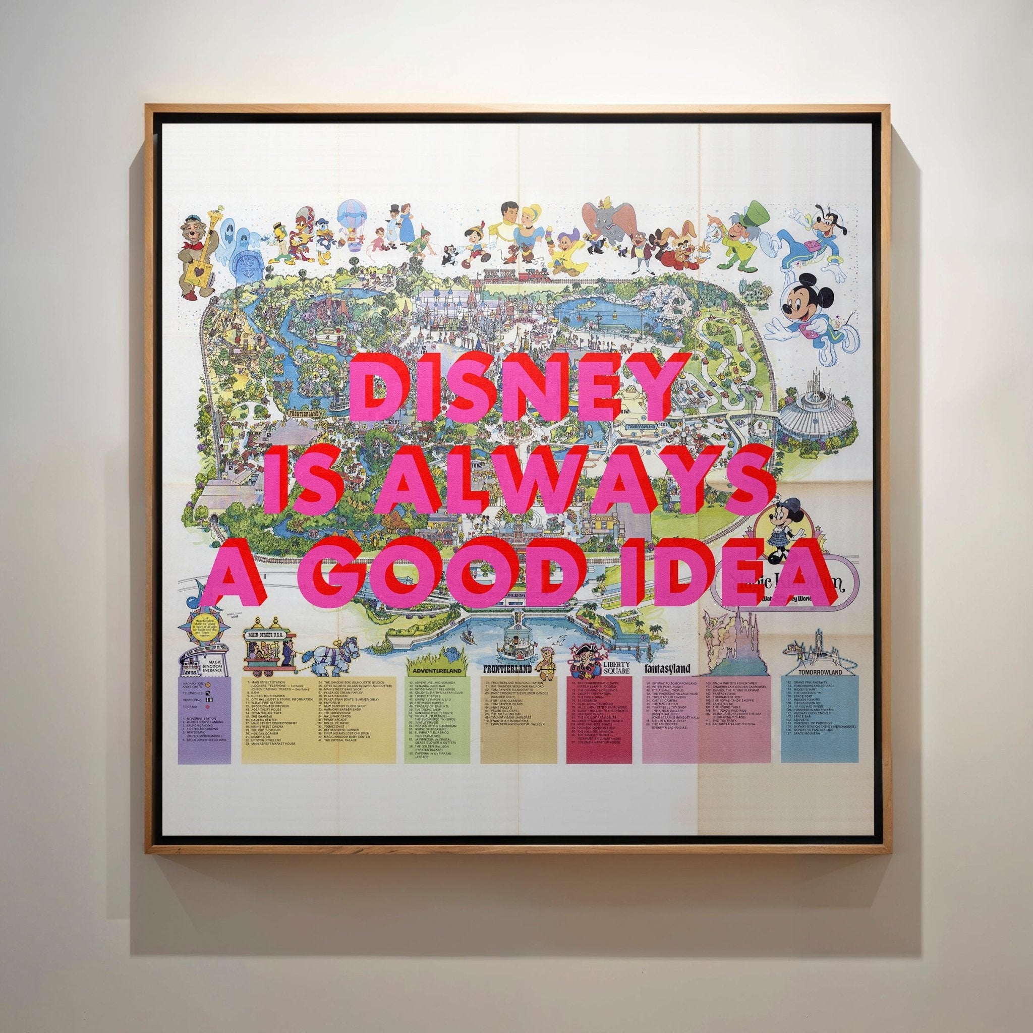 Disney World Florida Retro Pop Art Theme Park Map Print - Magic Posters