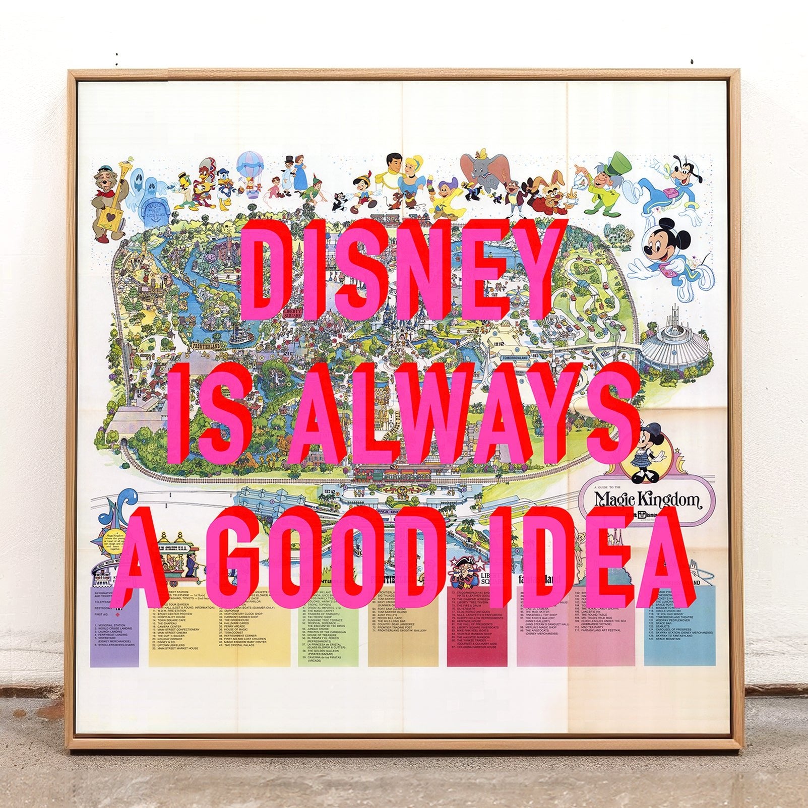 Disney World Florida Retro Pop Art Theme Park Map Print - Magic Posters