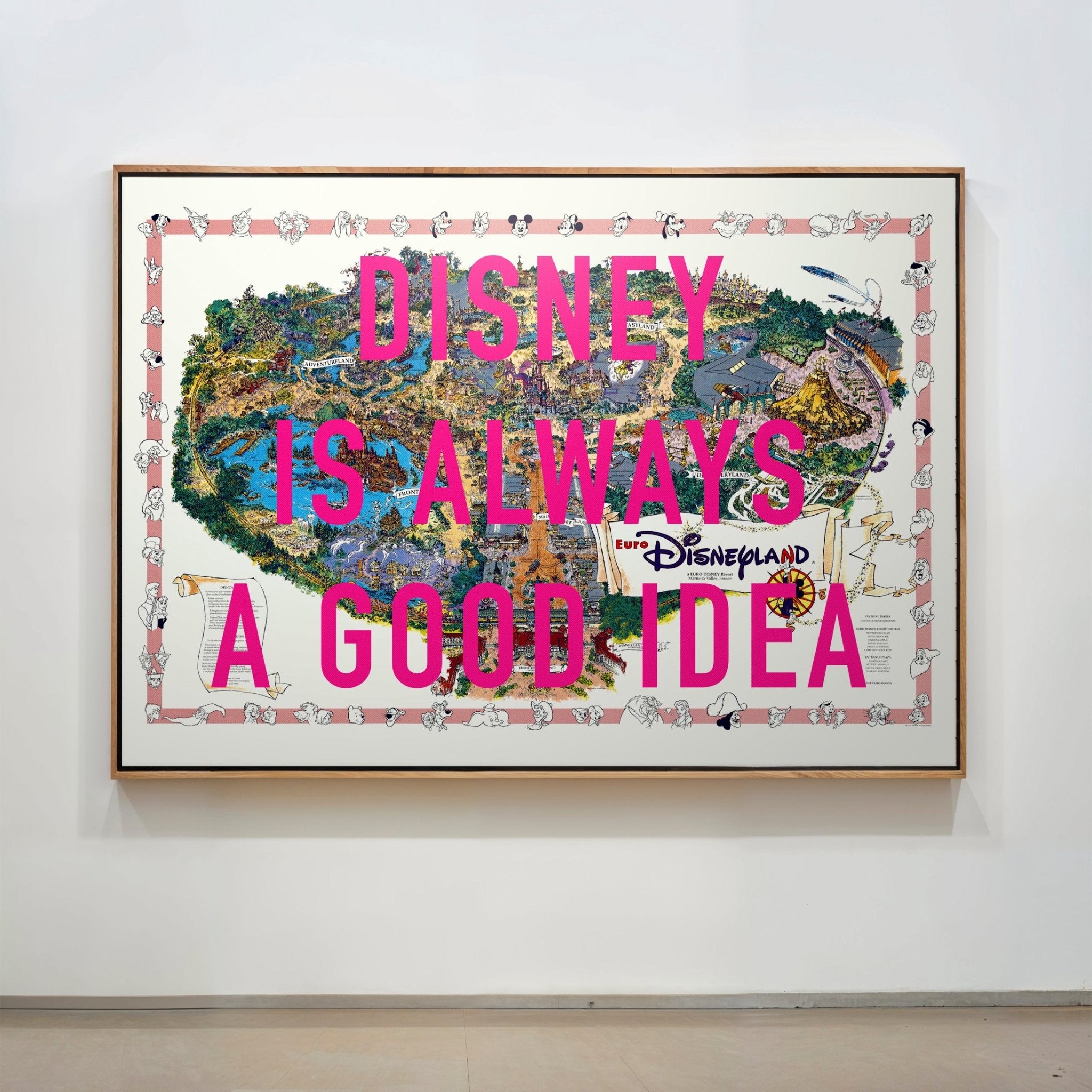 Disneyland Paris Retro Pop Art Theme Park Map Print - Magic Posters