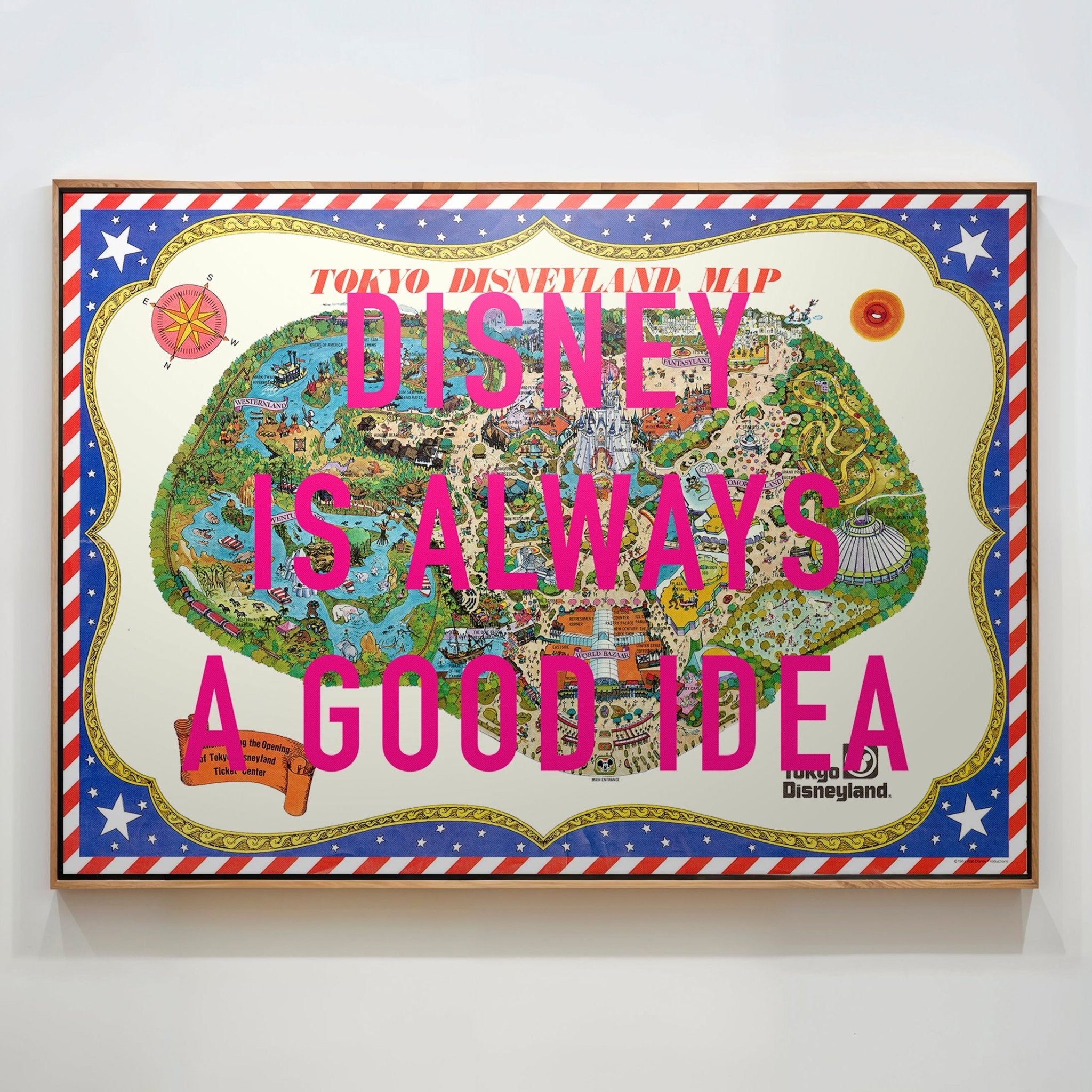 Disneyland Tokyo Retro Pop Art Theme Park Japan Map Print - Magic Posters