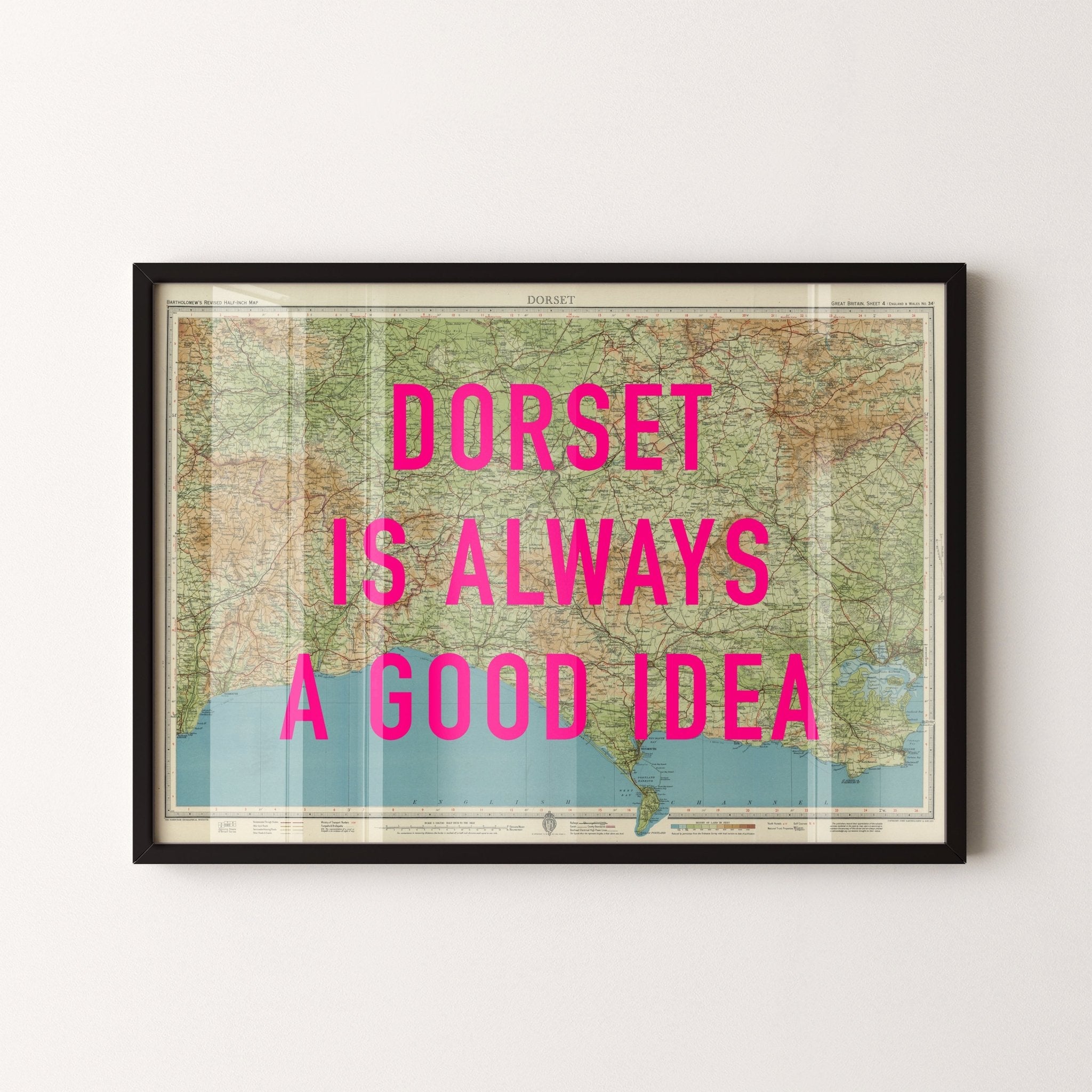 Dorset Retro Pop Art Map Print - Magic Posters