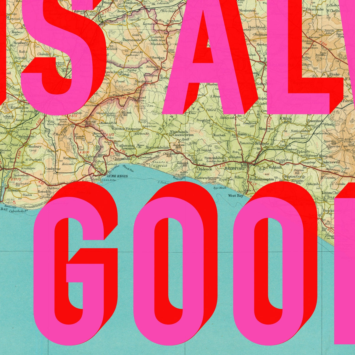 Dorset Retro Pop Art Map Print