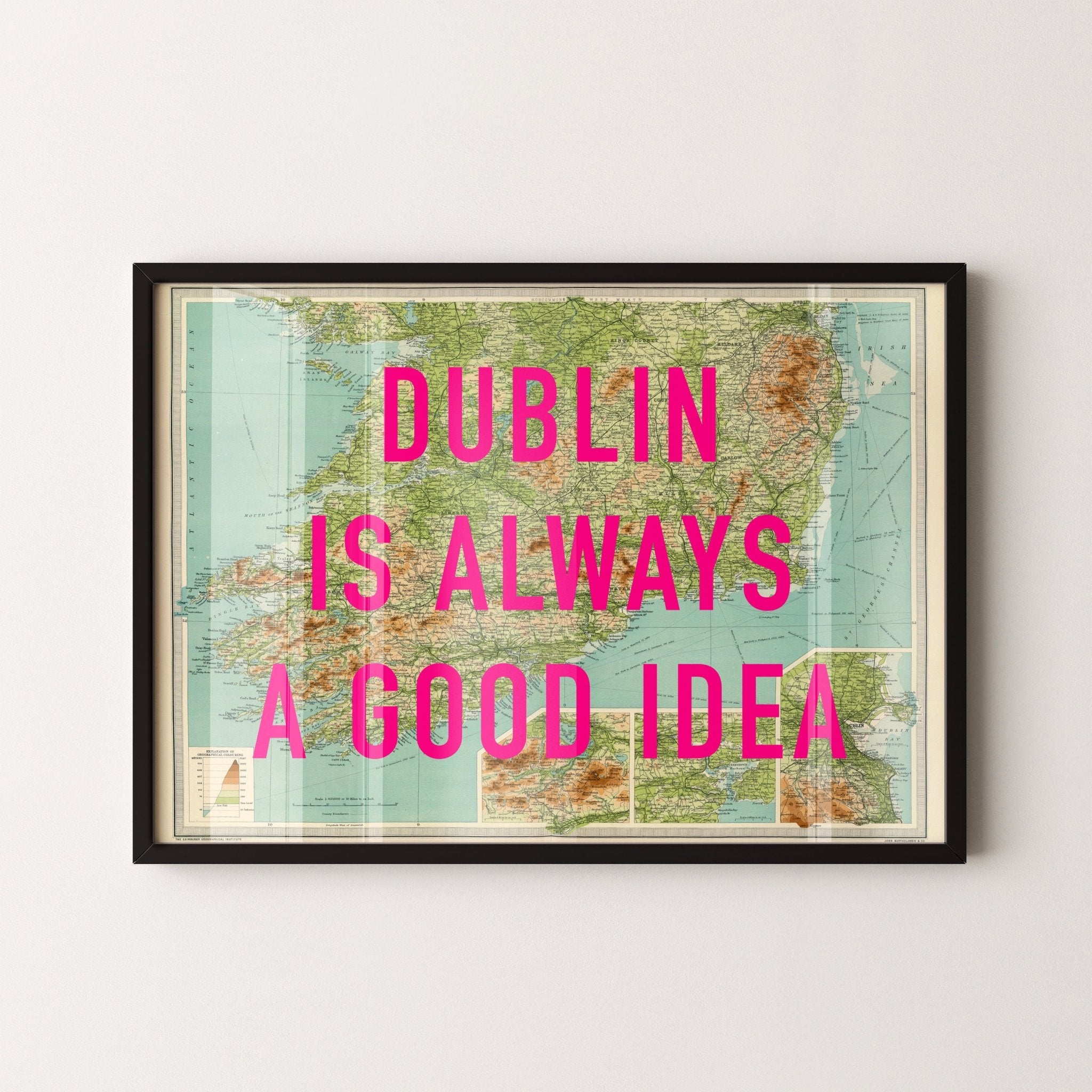 Dublin Retro Pop Art Map Print - Magic Posters